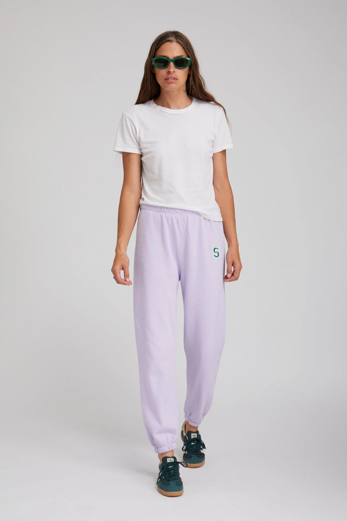 VentedBack Lavender Tri-Blend Embroidered Logo Sweatpants