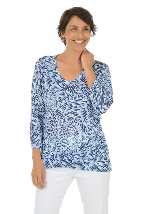 Flexible Shoulder Gusset Swirled Tiles Criss Cross Tunic