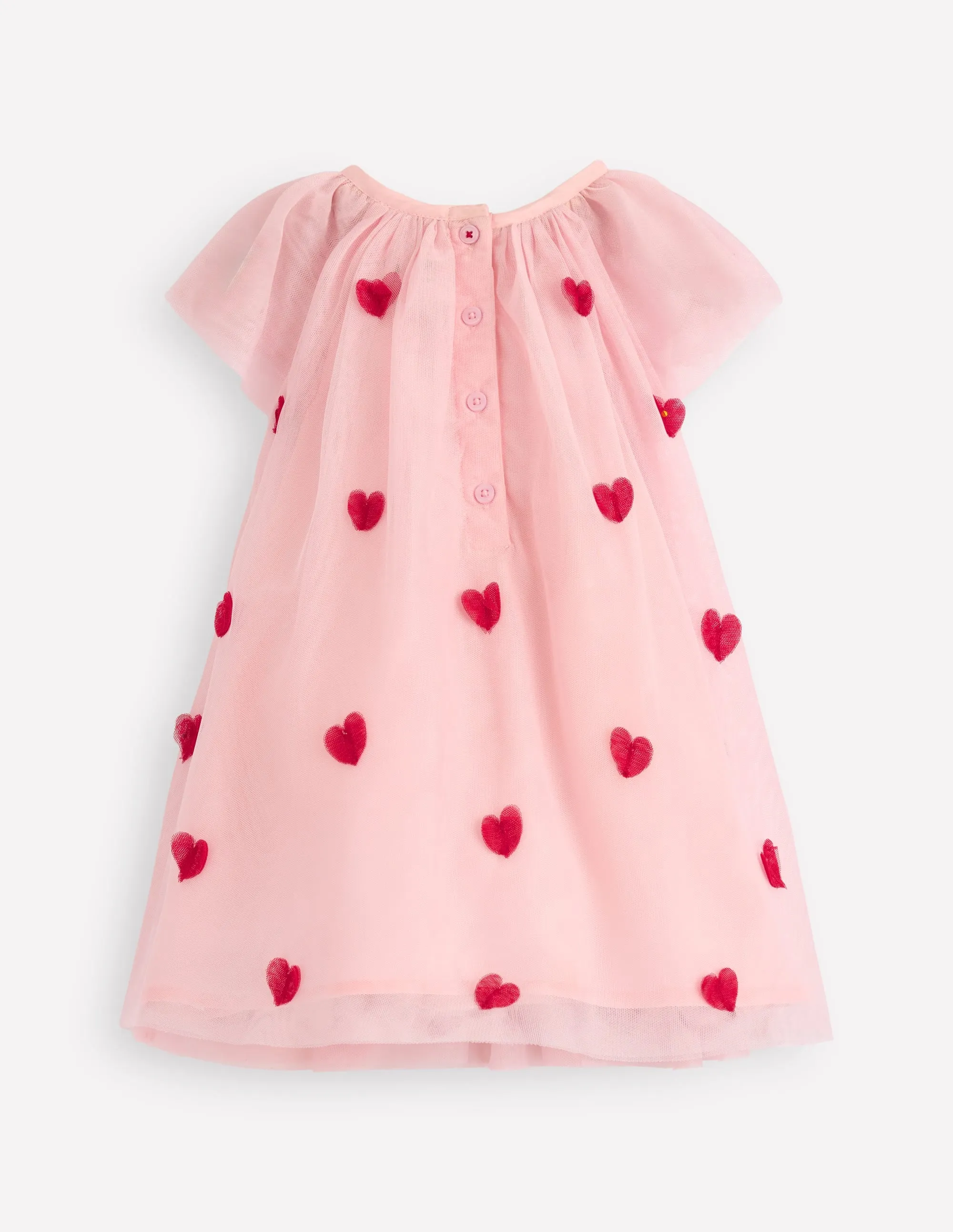 Layered Tulle Dress-Chalk Pink Hearts Flexible Design Cool Look