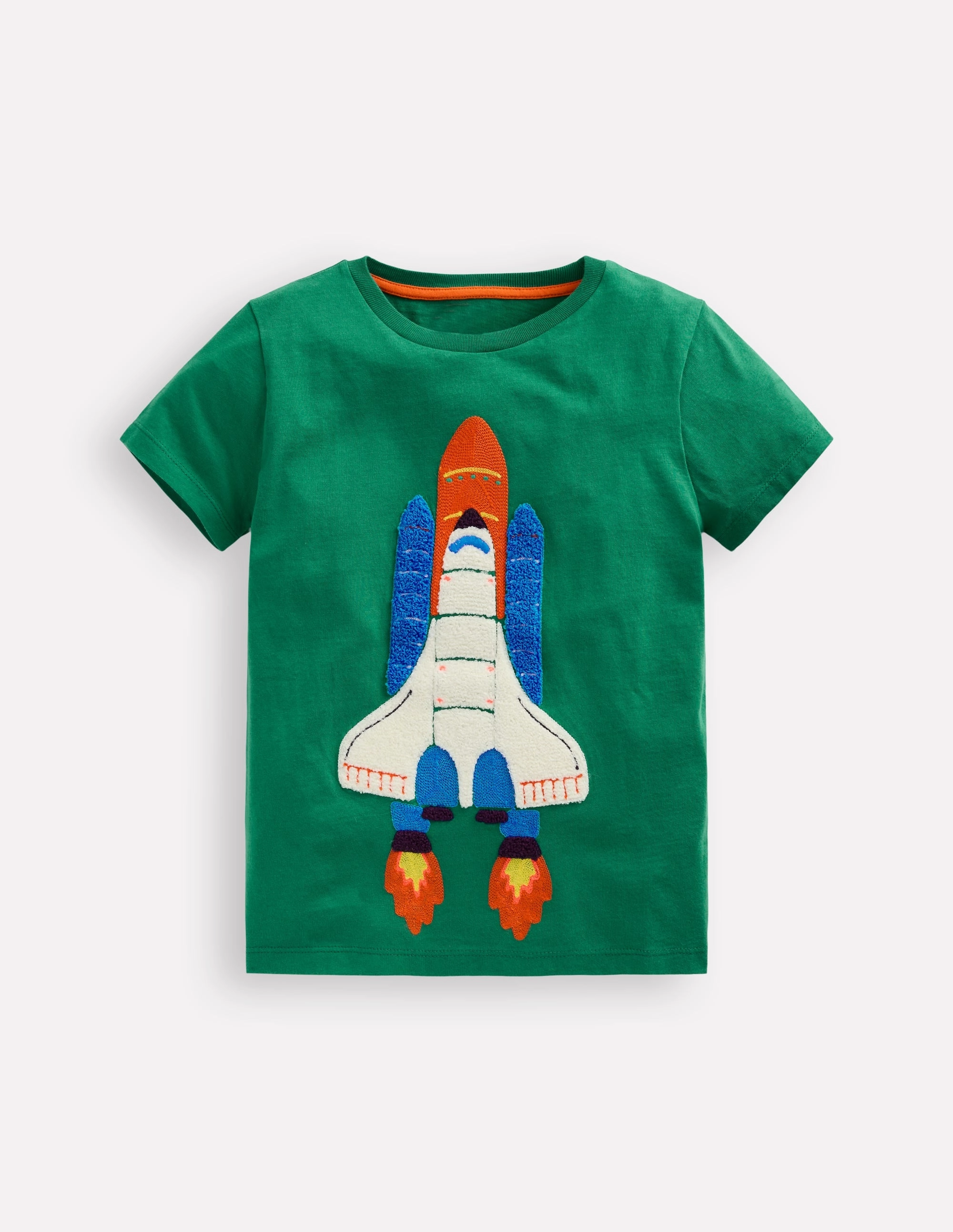 ContrastPlacket Short Sleeve Boucl T-shirt-Shady Green Rocket