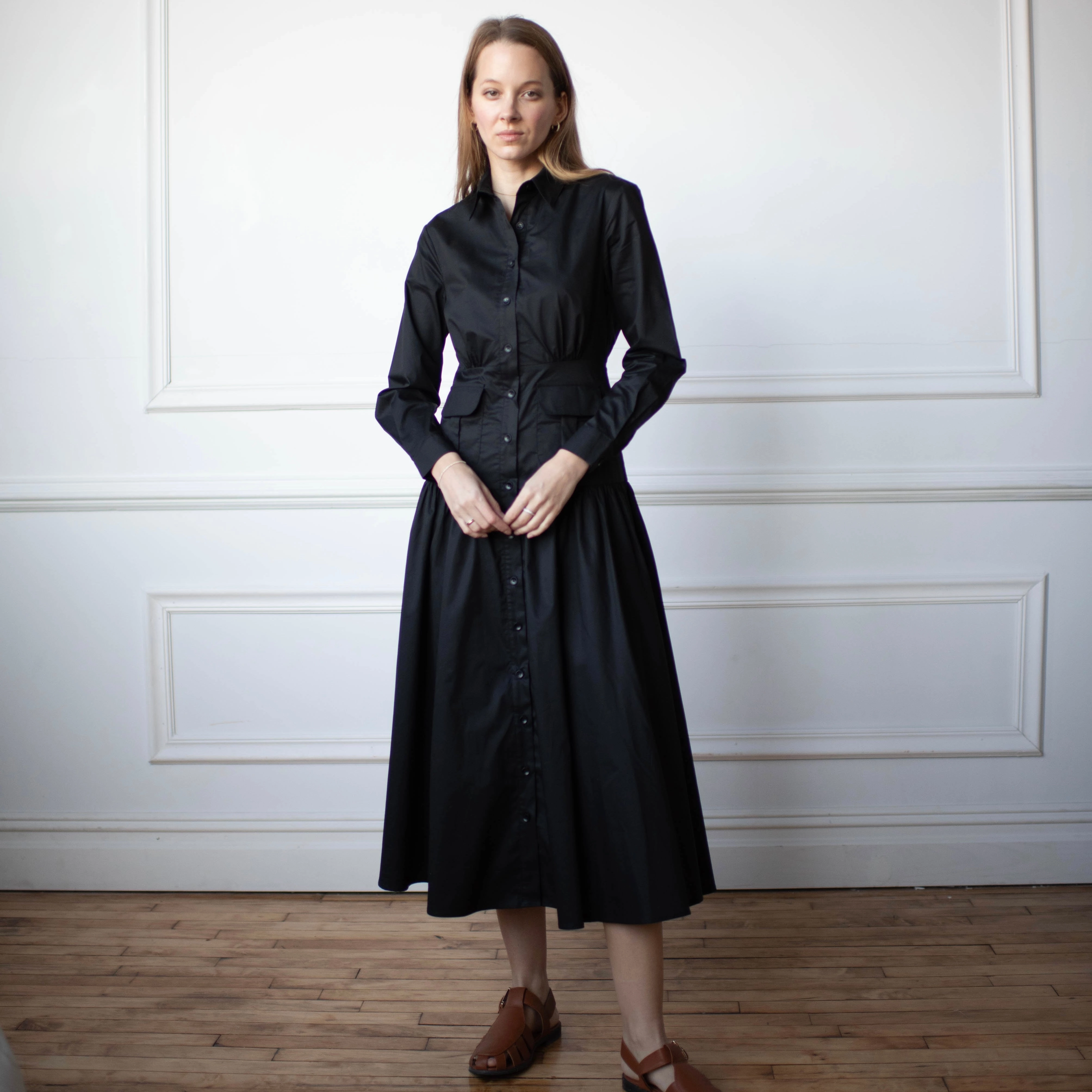 Mimi Dress | Black [Final Sale] Grab Quick Contrasting Detail