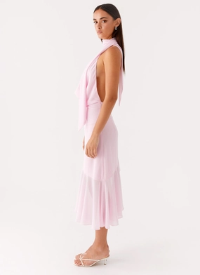 Layna Scarf Midi Dress - Pink