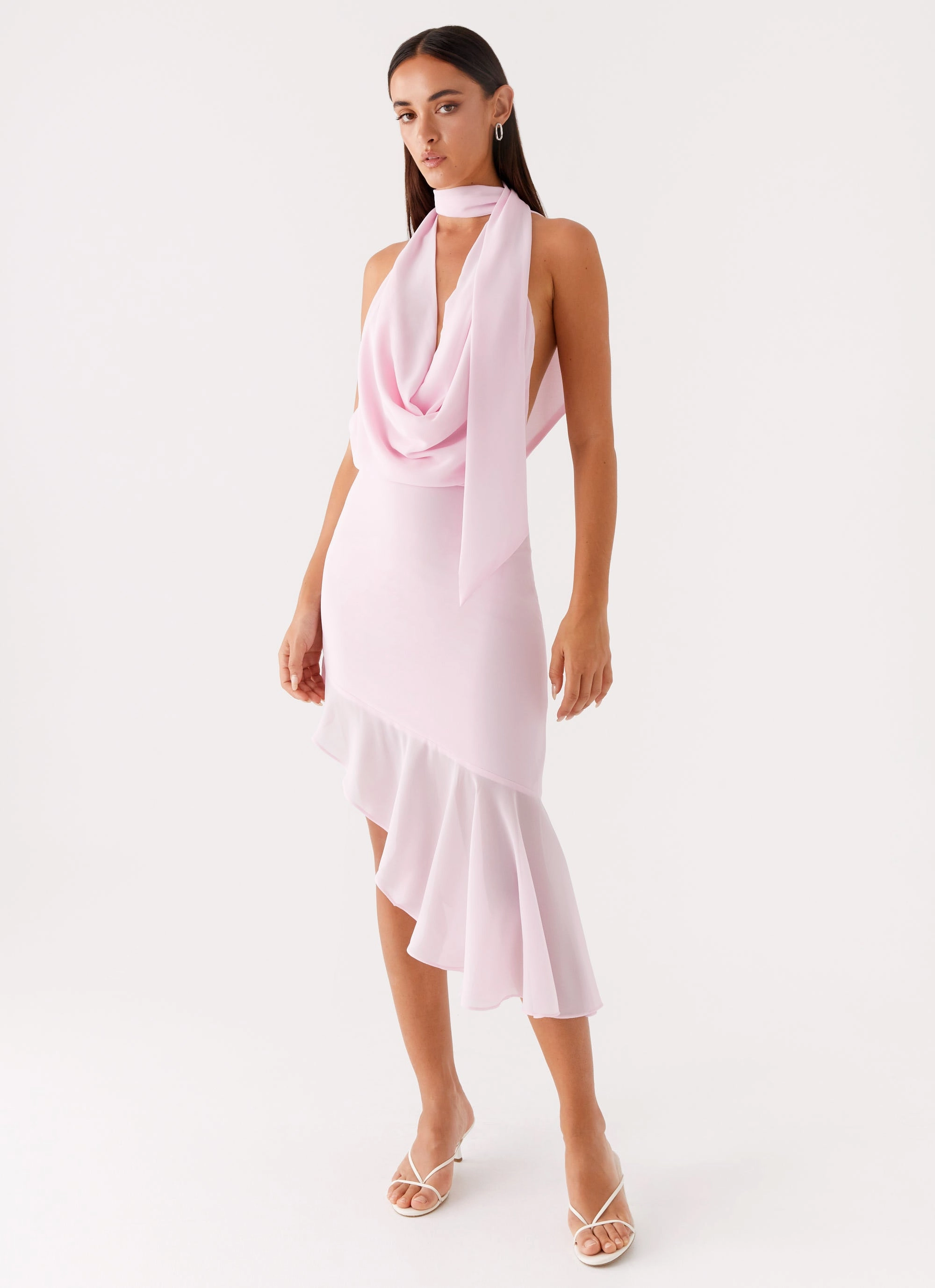 Layna Scarf Midi Dress - Pink