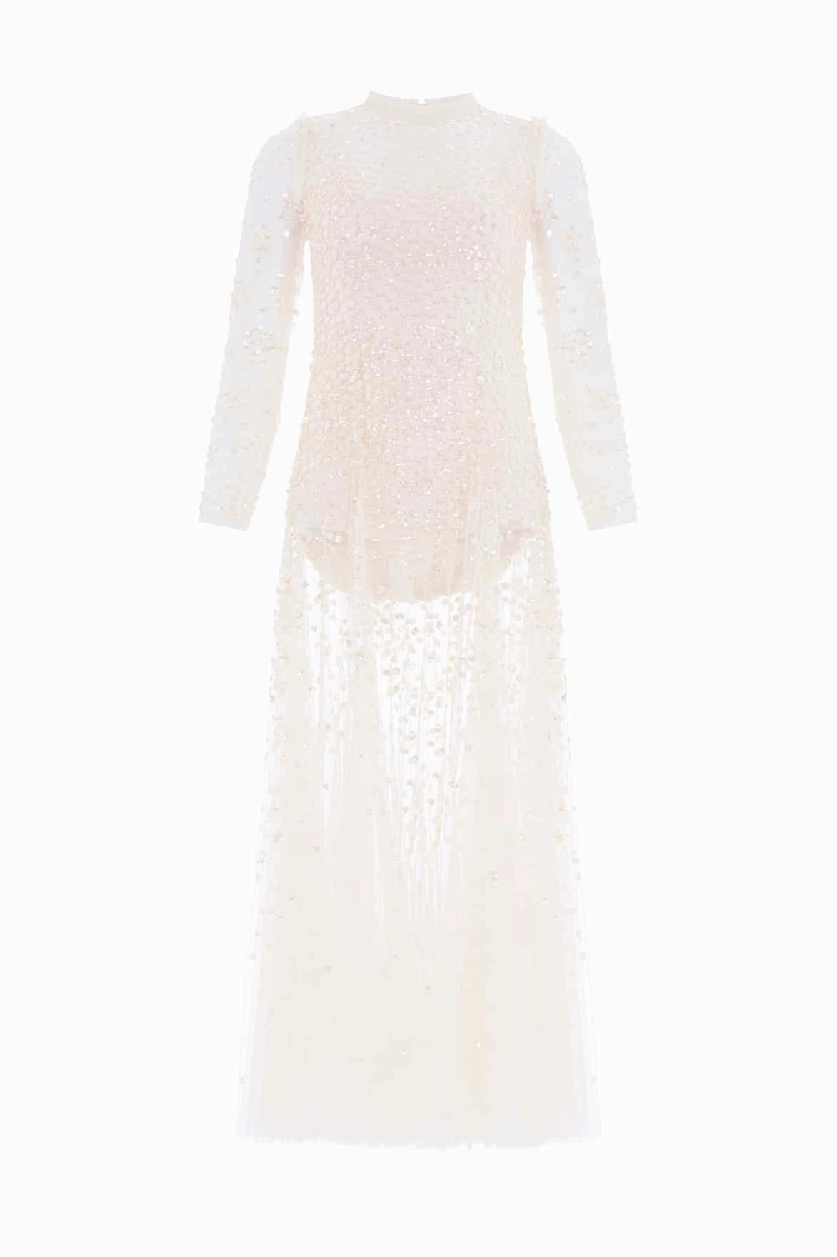 Leila Dot Sheer Ankle Gown Multipurpose Low-Waist