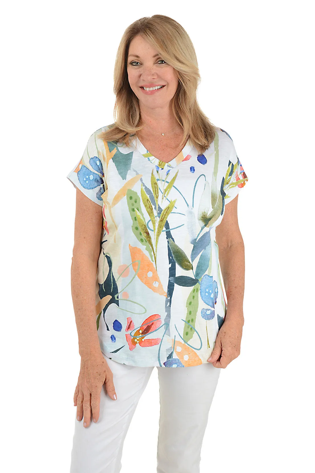 Lemonade V-Neck Short Sleeve Tee Adaptive Temperature Control