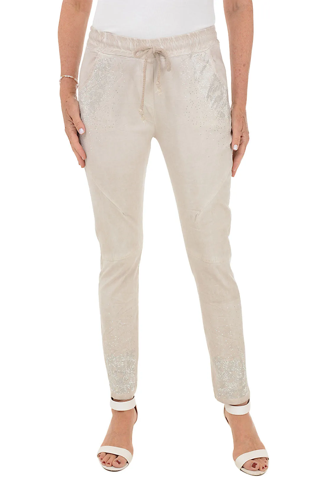 Casual Look Leopard Rhinestone Jegging