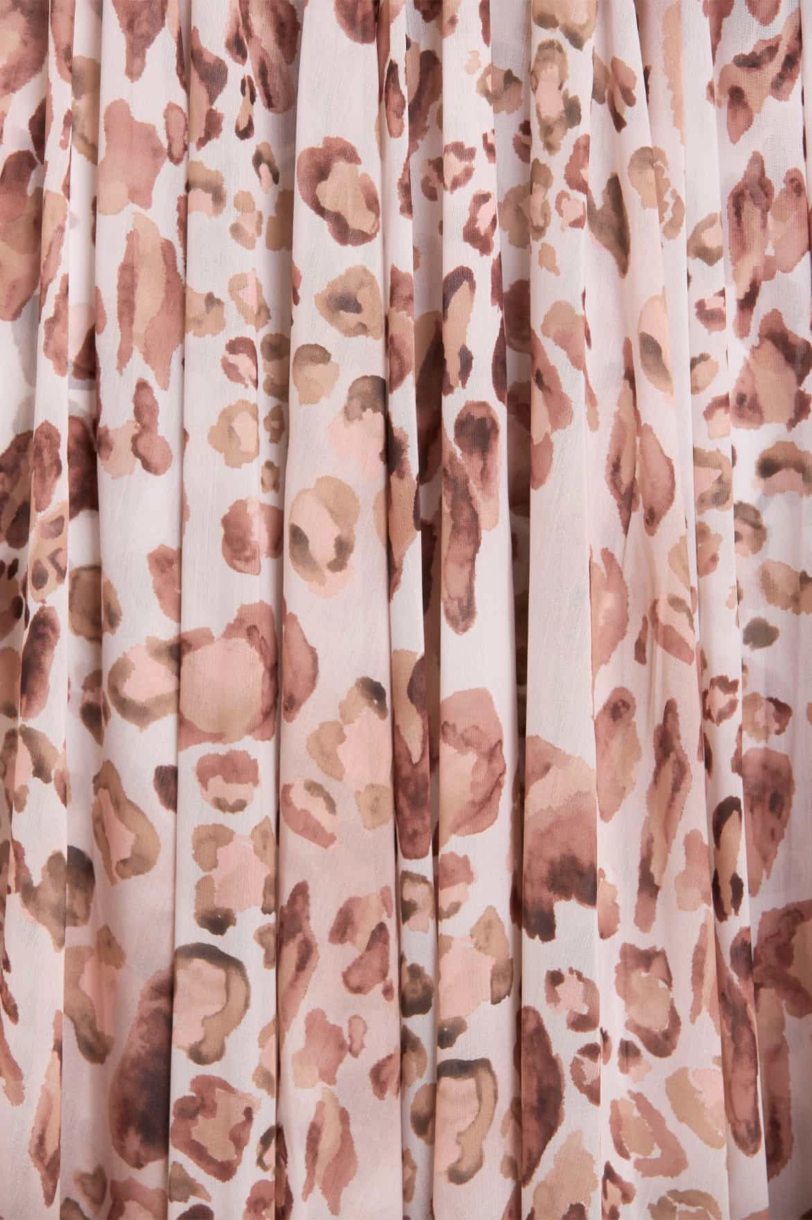 Satin-Finish Day-To-Night Wear Leopard Chiffon Smocked Ballerina Dress