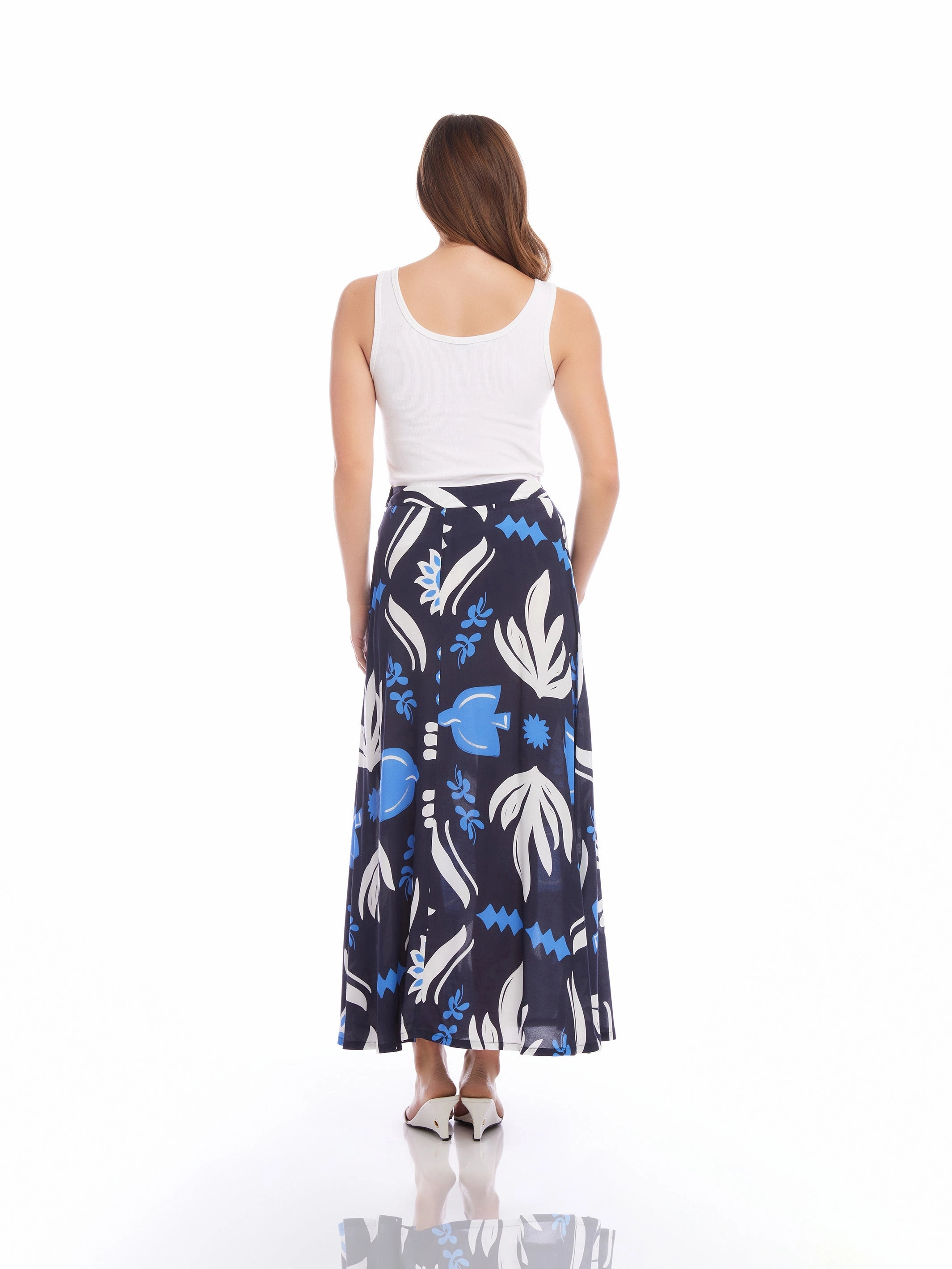 premium fabric Lexi Skirt in Navy Print