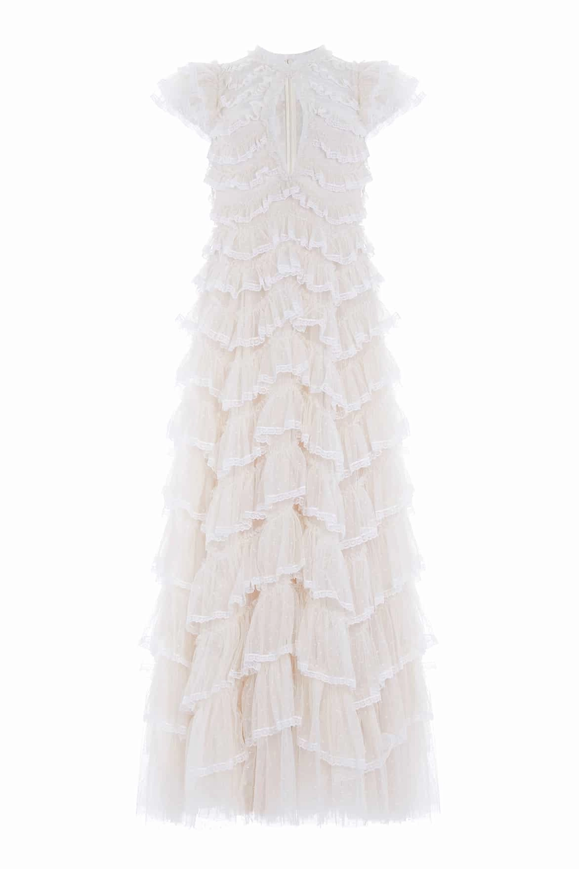 Libby Lace Gown Cool Texture