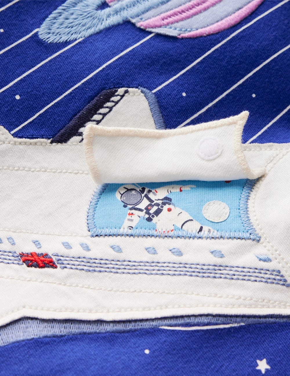 Ethically Sourced Material Lift-the-flap T-shirt-Bright Blue Rocket