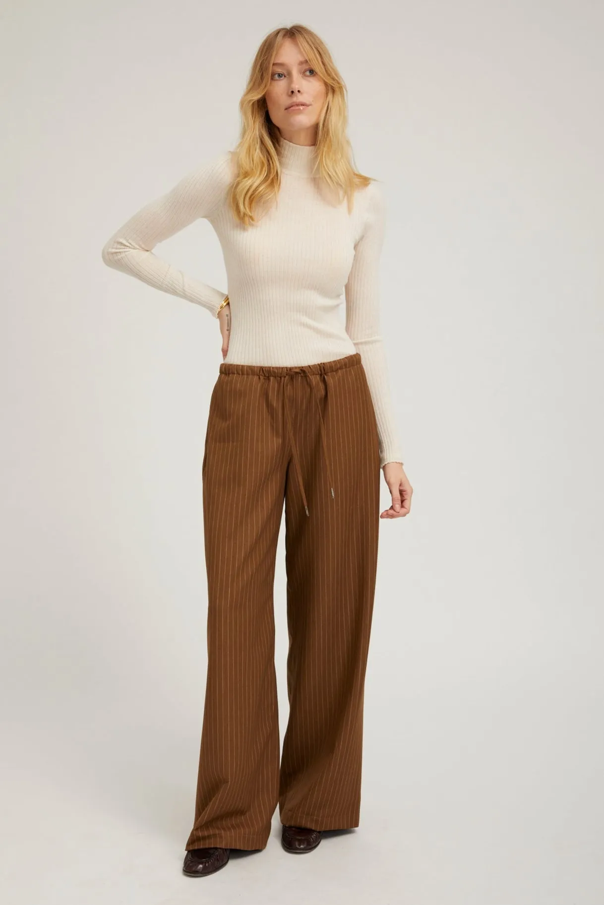 Odor Control Technology Camel Stripe Drawstring Pants