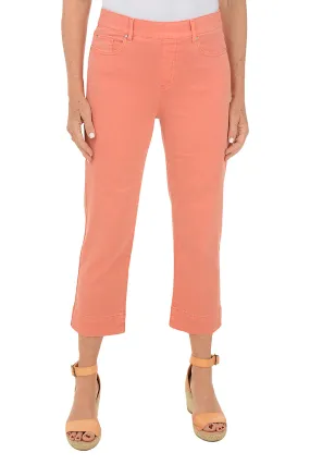 Sleek and Soft Denim Kick Flare Crop Pant