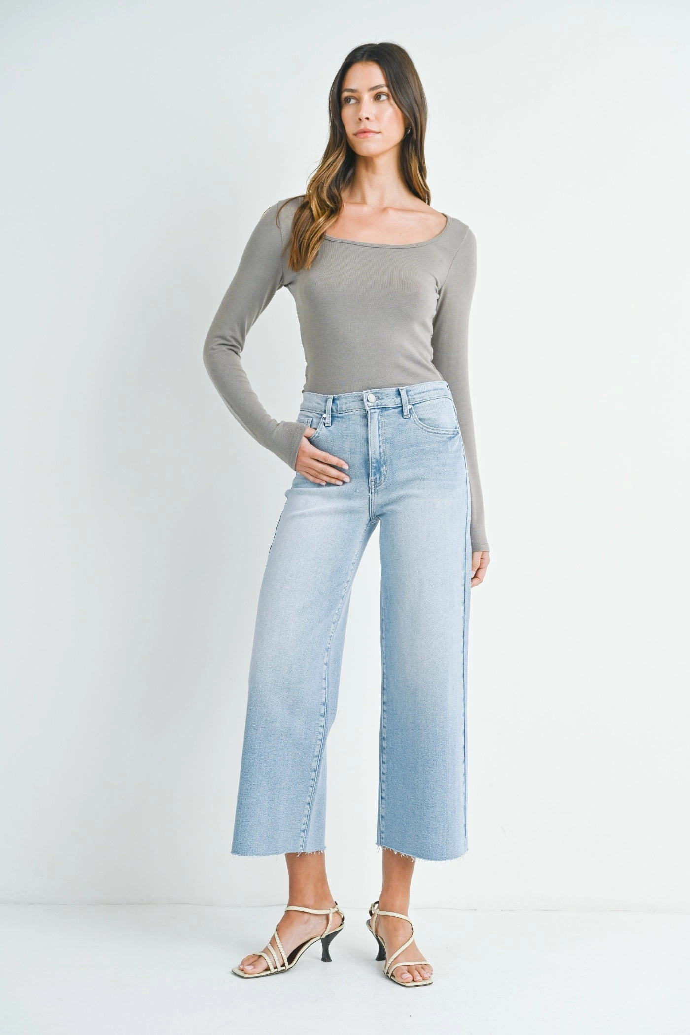 ANNYA SCISSOR CUT JEANS Party Look Earthy