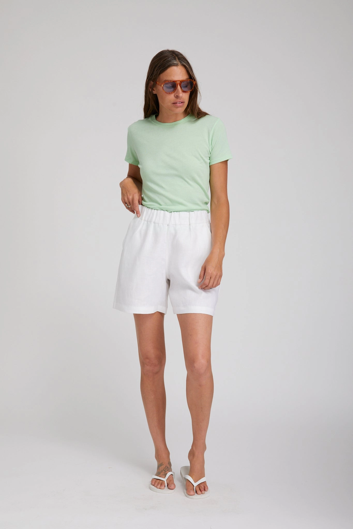 QuickDryTechnology Simple Shirt Light Green Cotton Baby Tee