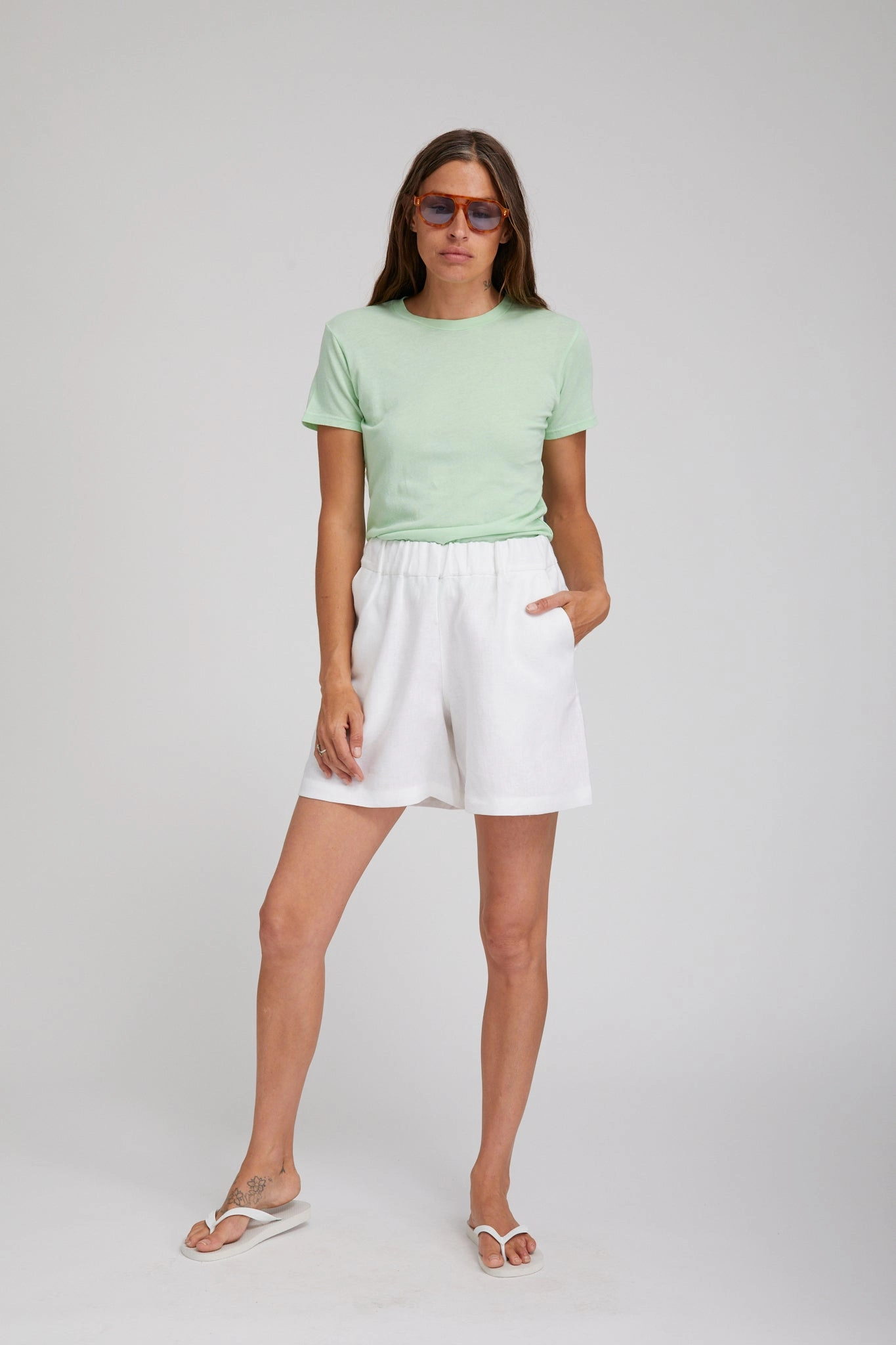 Light Green Cotton Baby Tee FadeResistantTechnology HighStretch