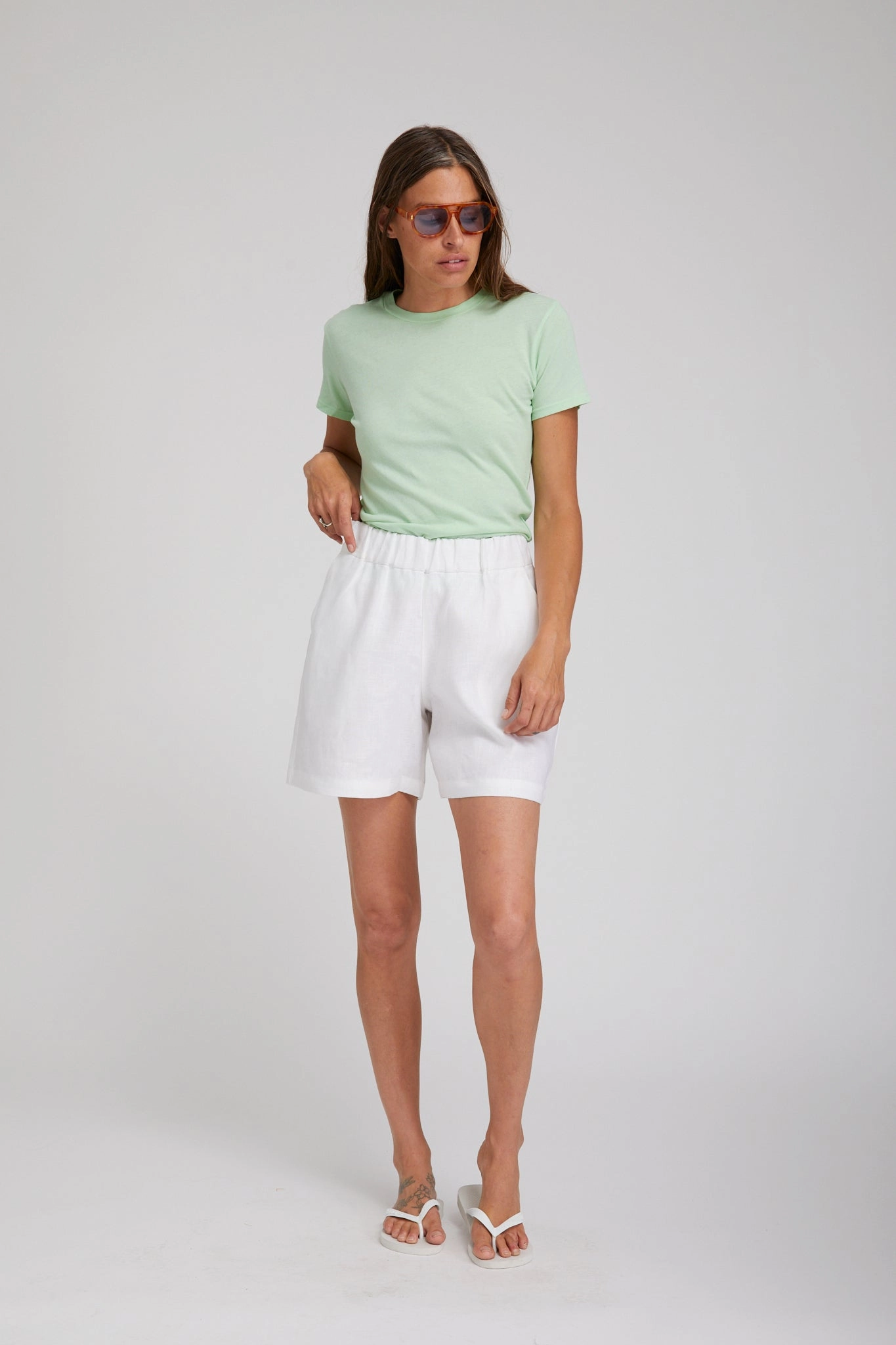 UltraFineMesh Vintage Shirt Light Green Cotton Baby Tee