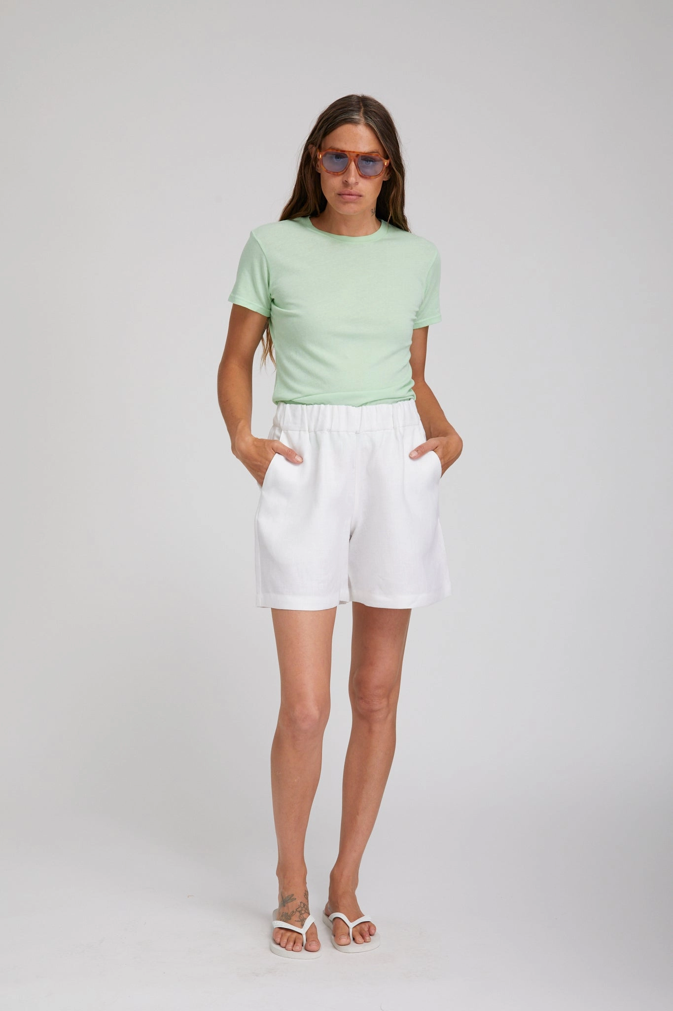 Light Green Cotton Baby Tee MinimalistAesthetic