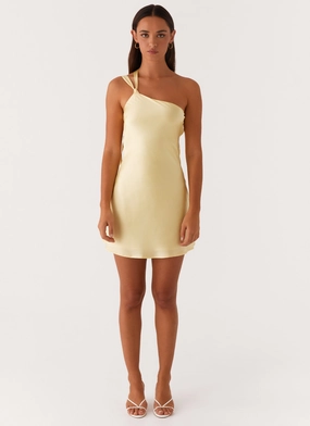 Lights Out Mini Dress - Yellow