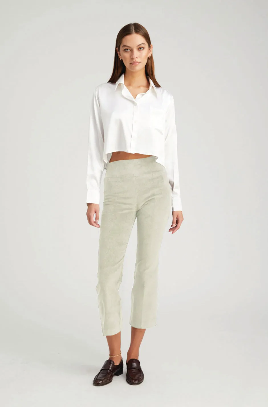 Sable Corduroy Crop Flare Pants Sport Comfort