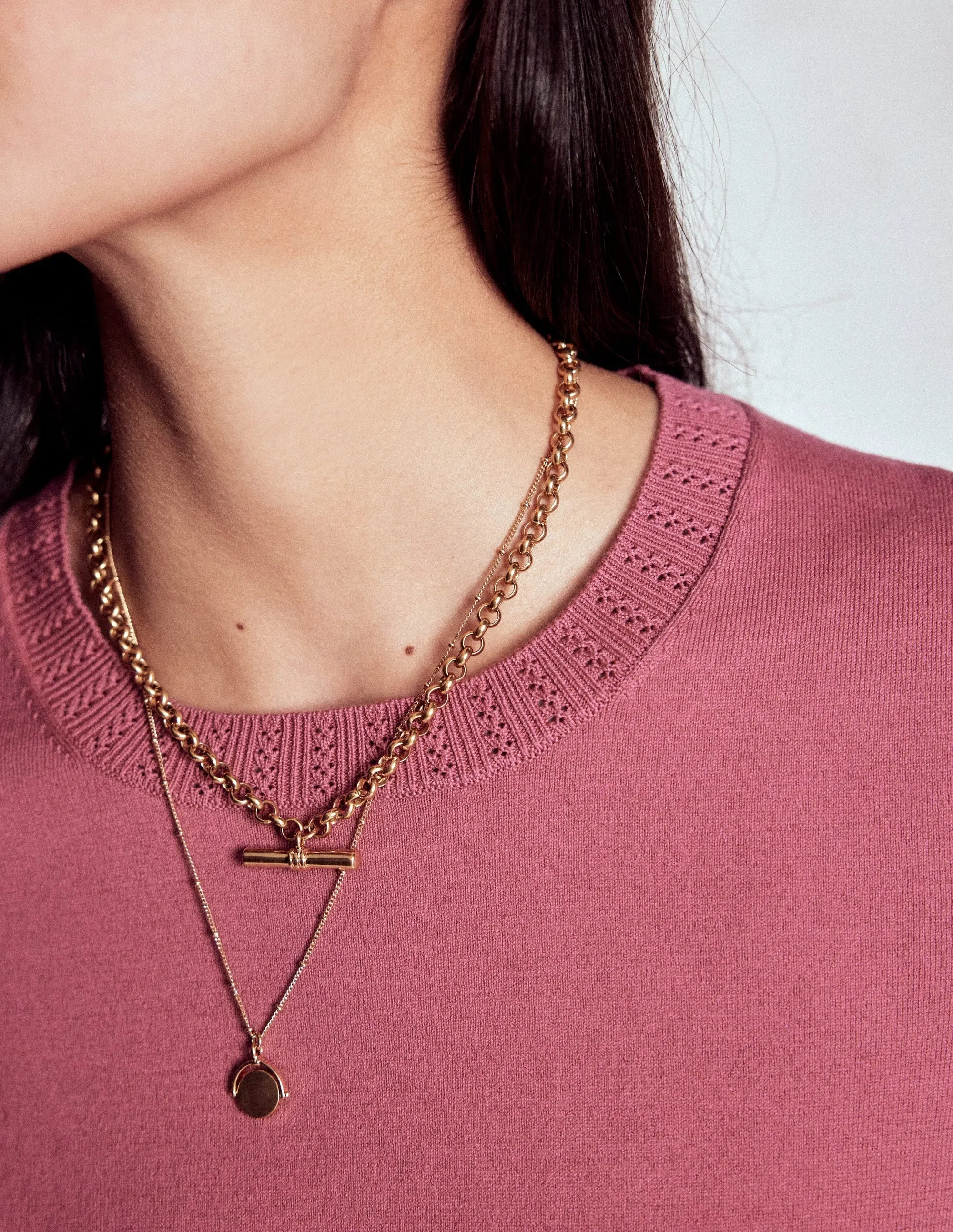 Modern Look Autumn Fashion Emilia Cotton Crew Jumper-Pink Heather