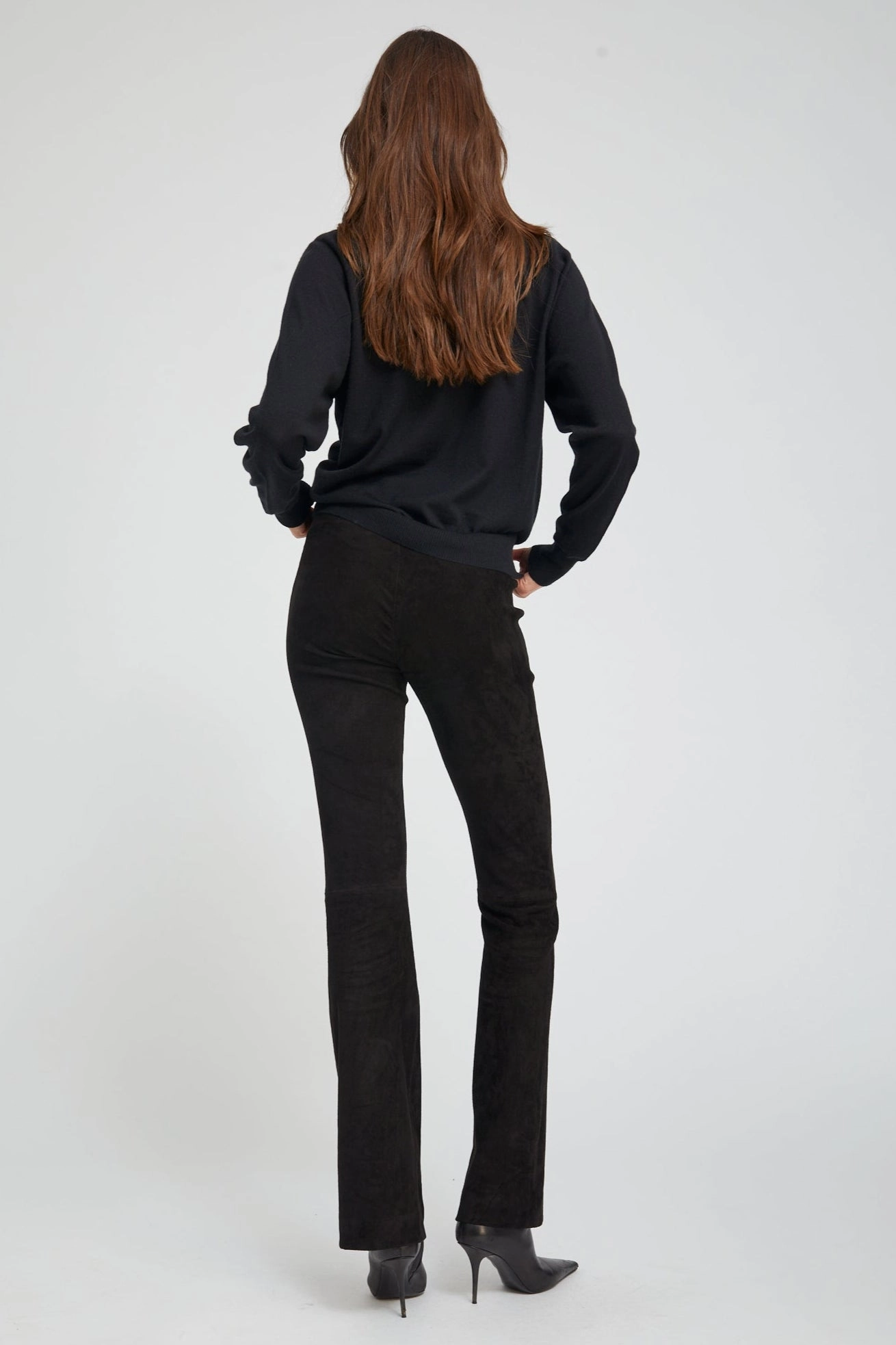 Black Suede Micro Flare Eco Shopper Yoga Class Ultra Light Plus Size