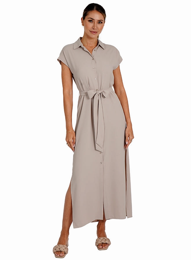 Water-Repellent-Finish Maggie Dress Taupe
