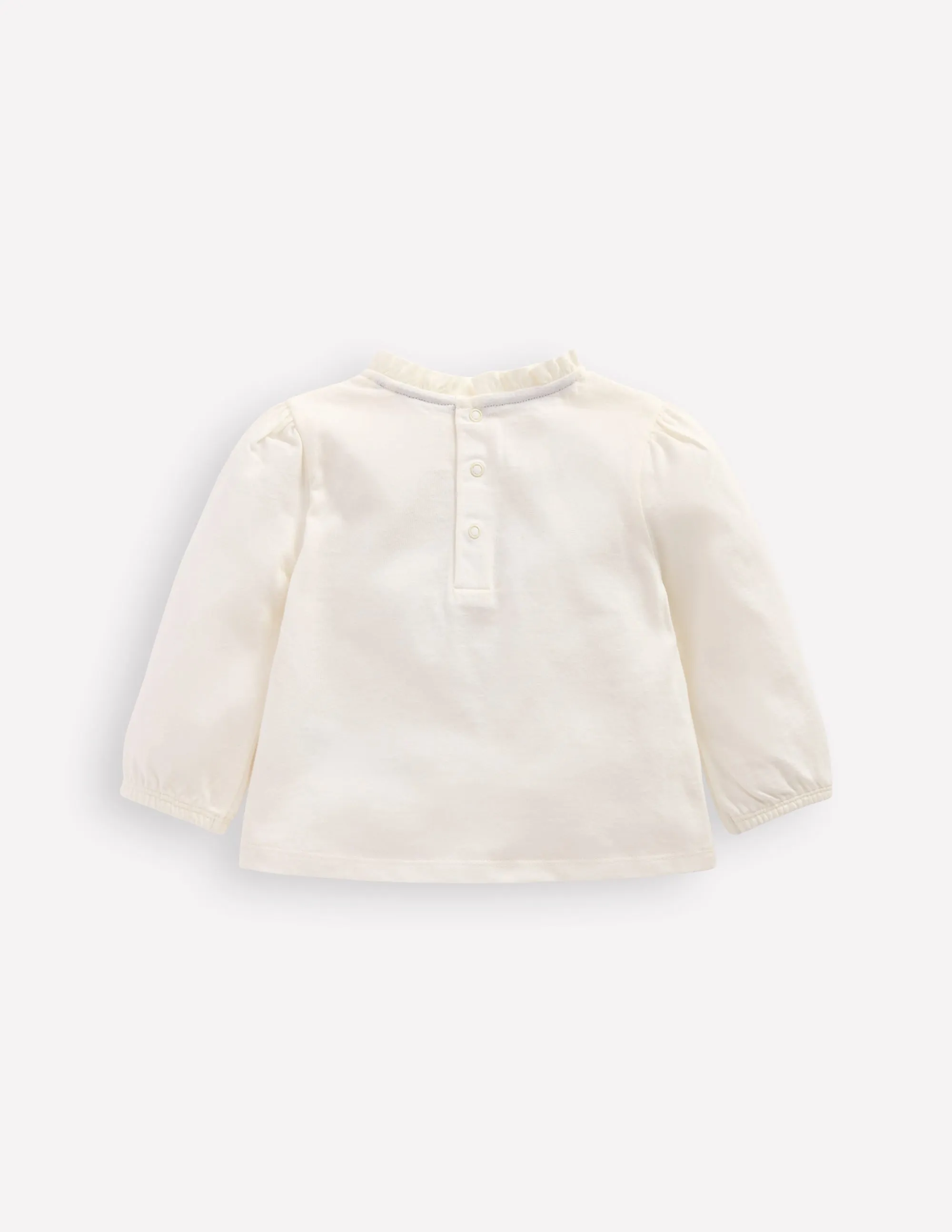 Appliqu T-shirt-Soft Ivory Cat FoldableFeature