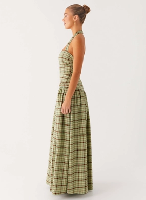 Lilith Maxi Dress - Forest Plaid