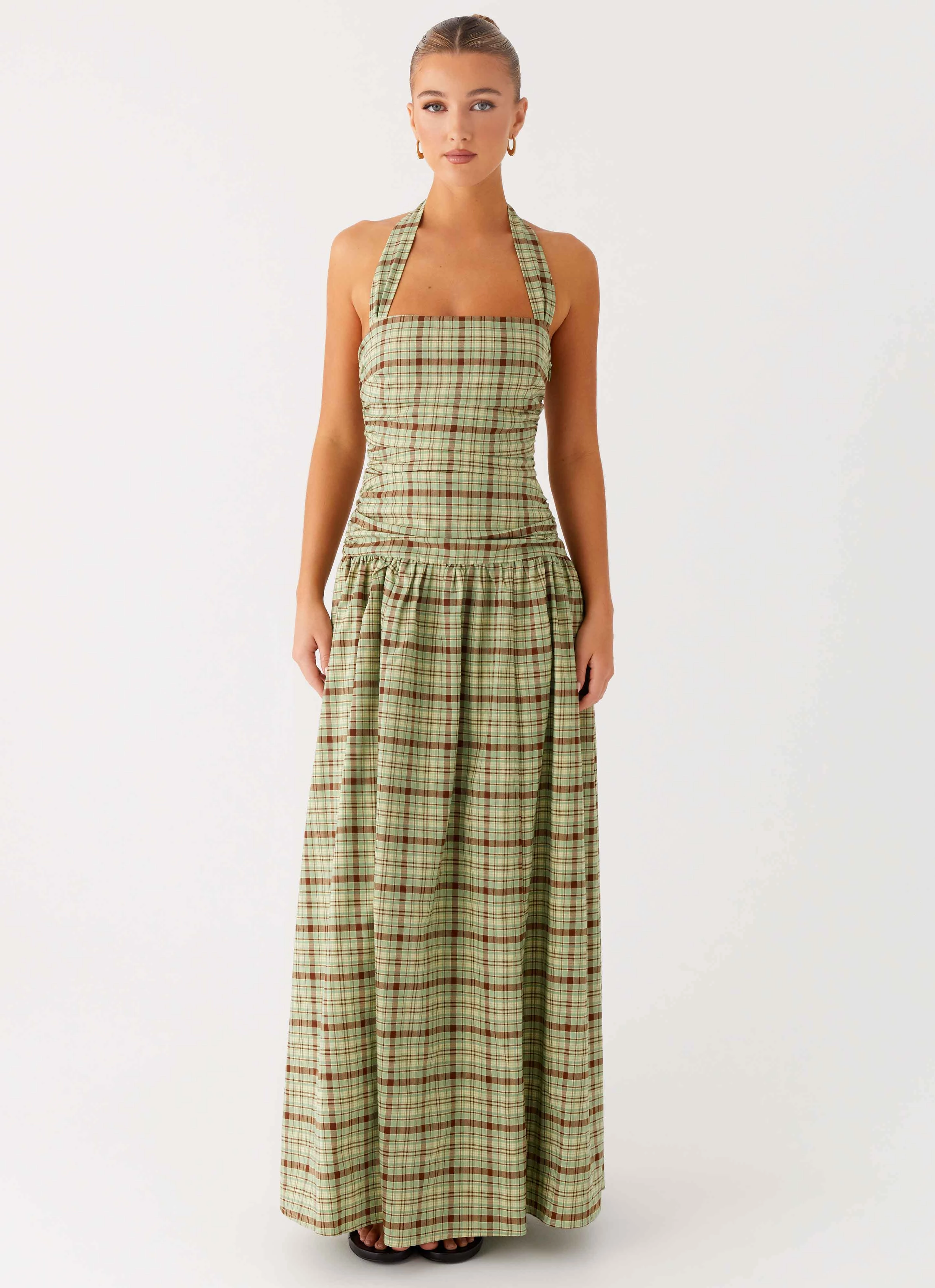 Lilith Maxi Dress - Forest Plaid