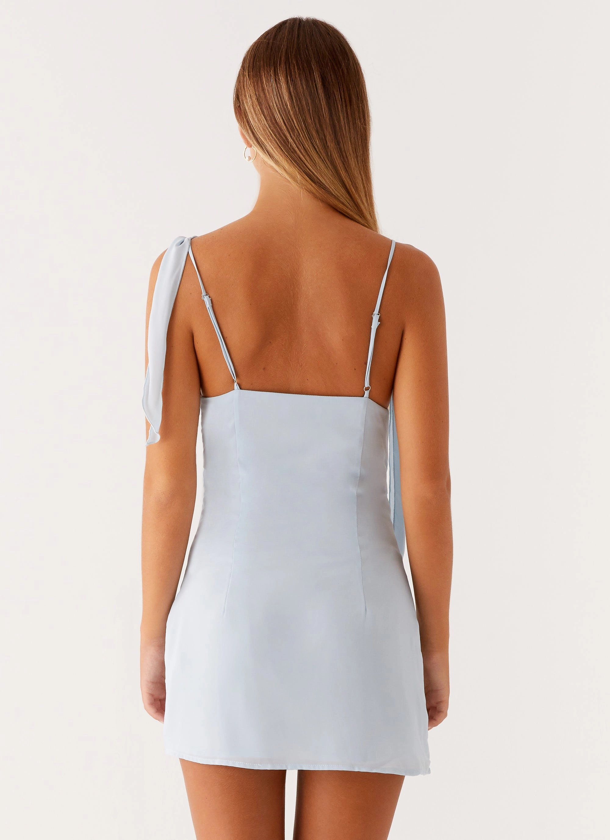 Lily Beaded Mini Dress - Pastel Blue
