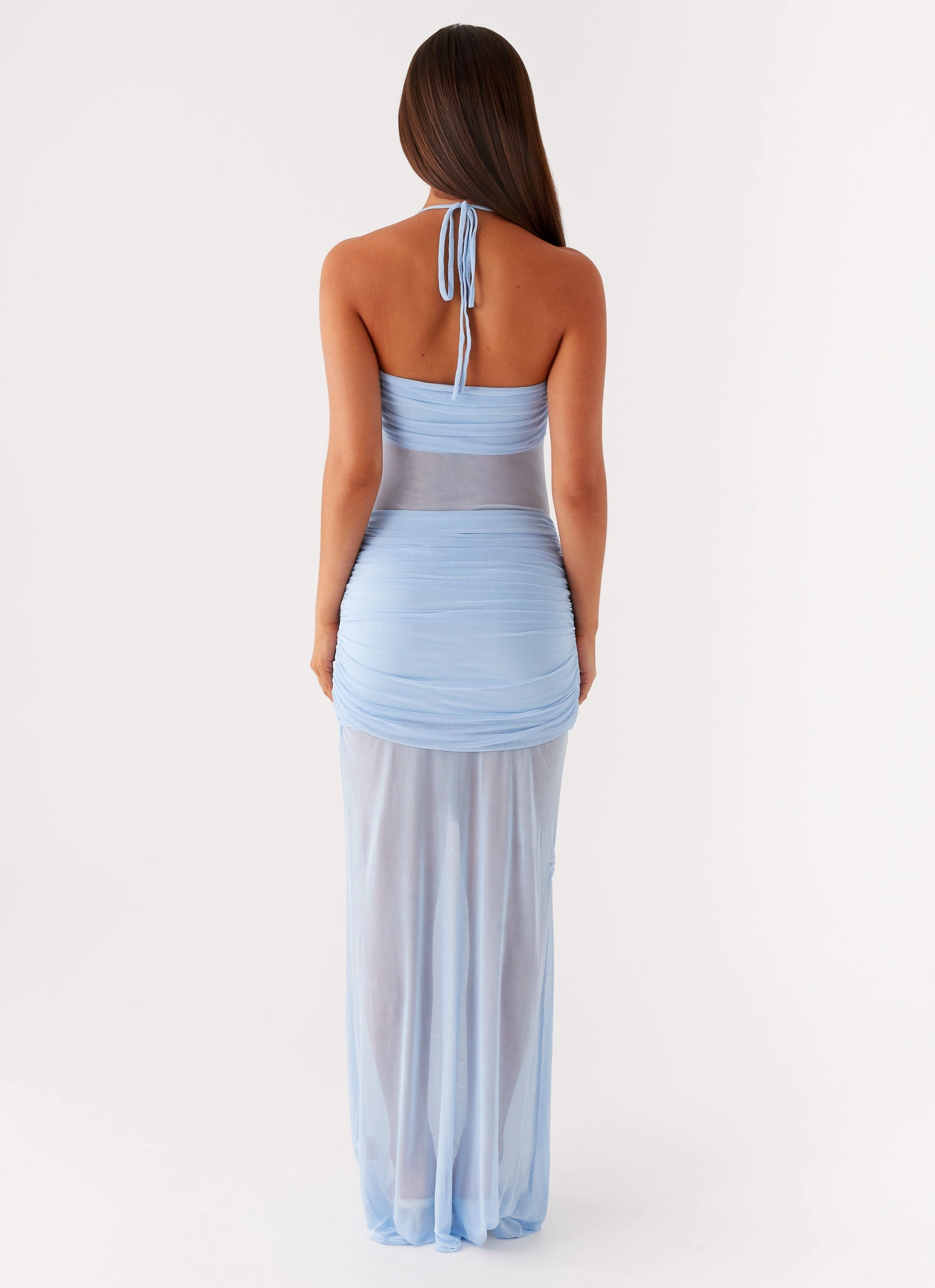 Lily Halter Maxi Dress - Blue