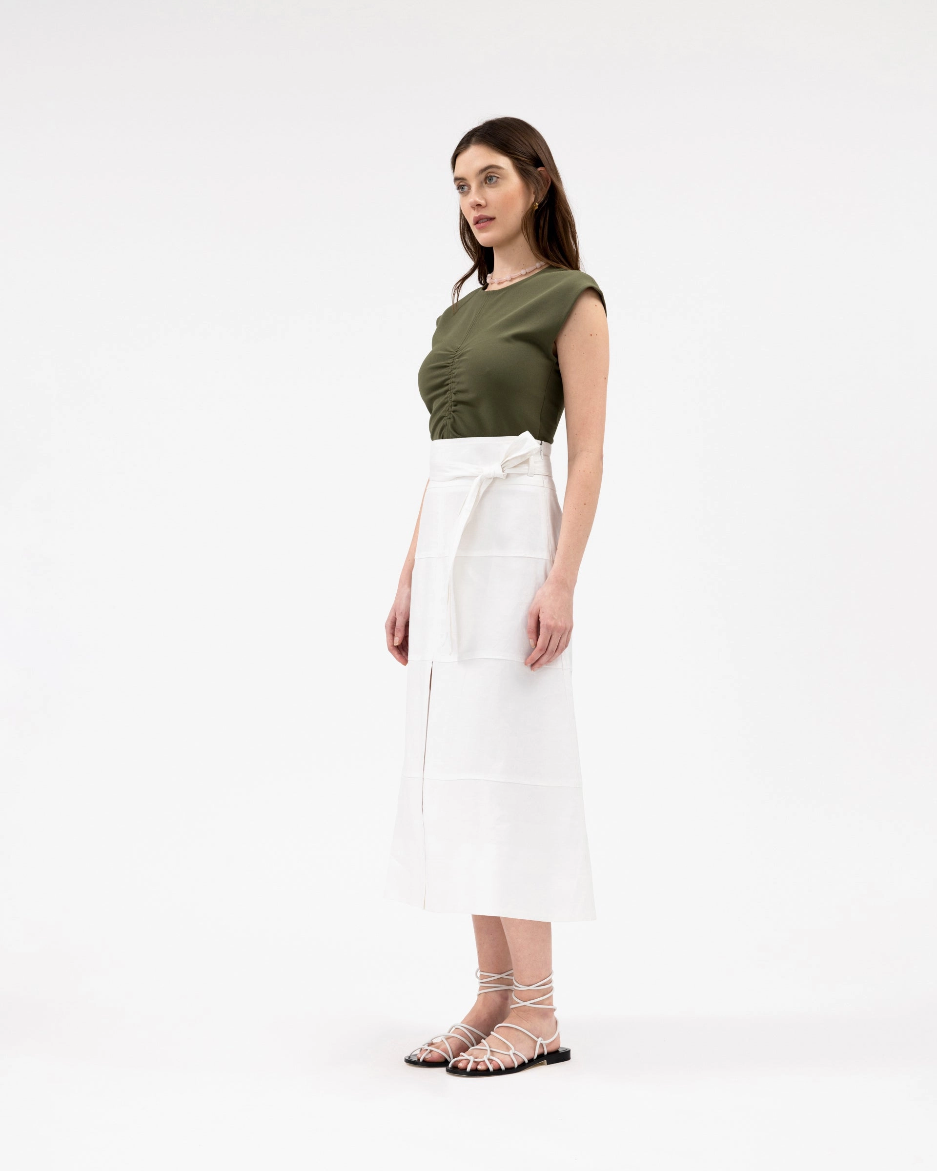 Linen Hudson Skirt Stylish Cut Denim finish