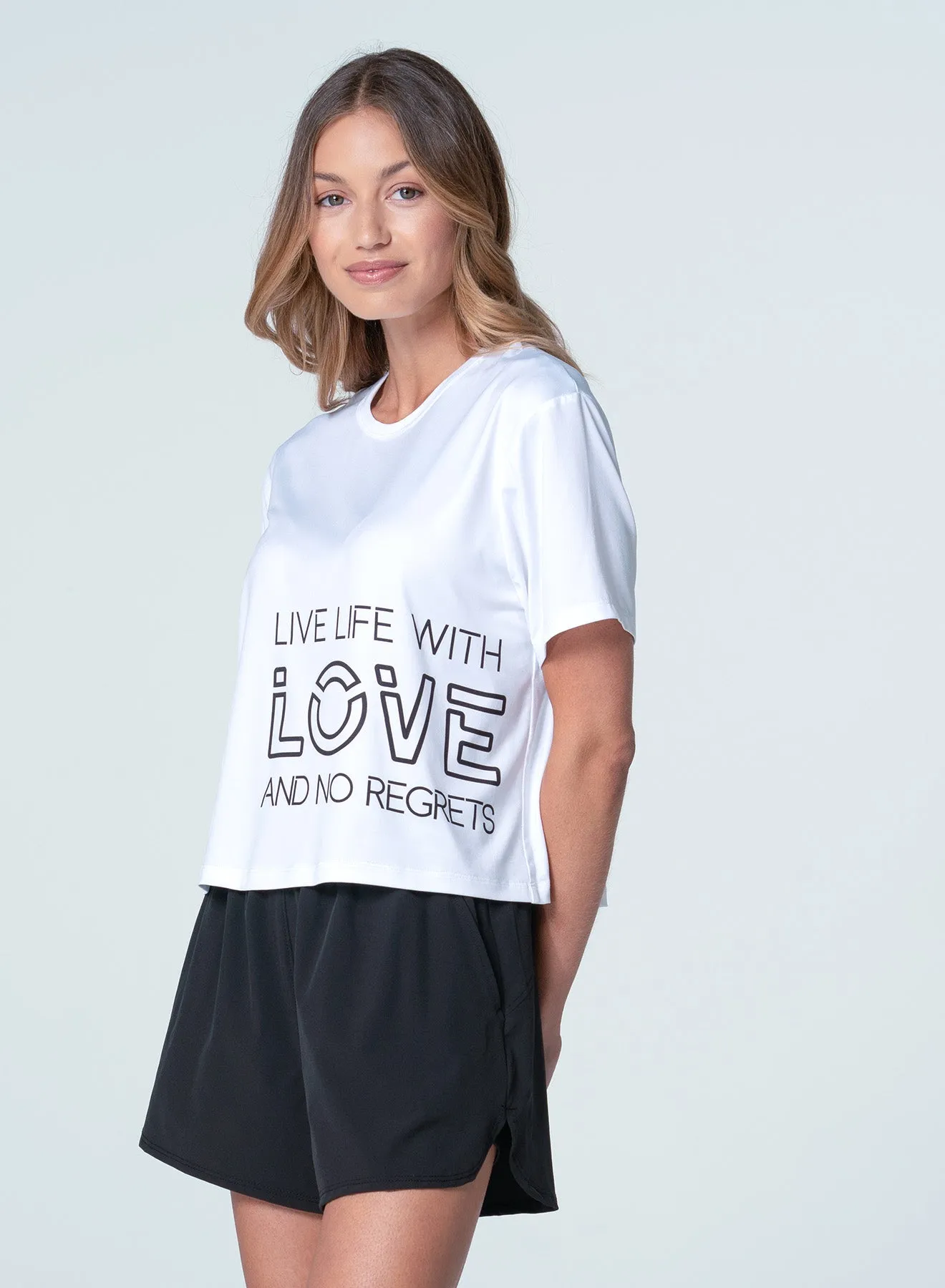 Live Life With Love Short Sleeve All Purpose Casual Cut