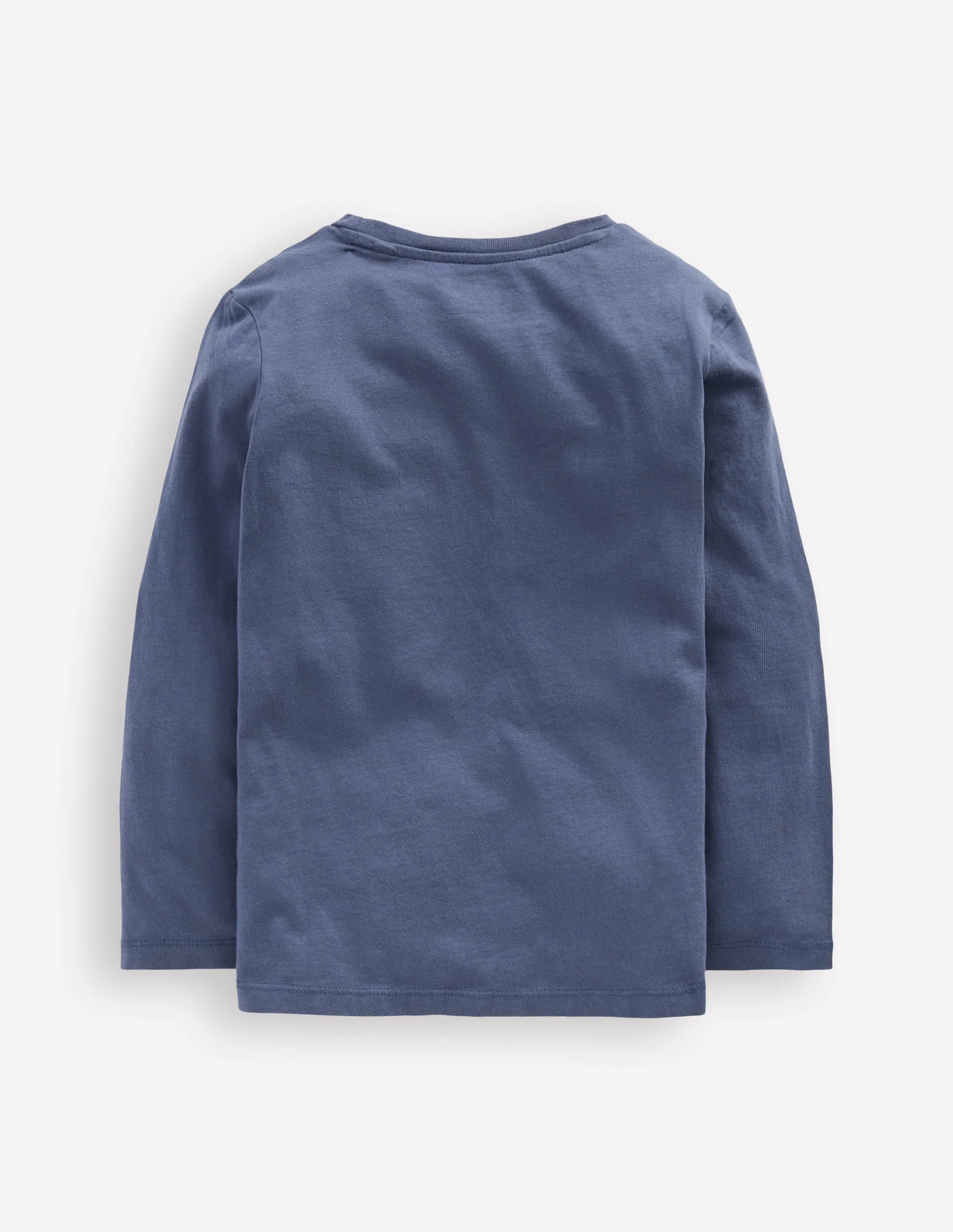 Long Sleeve Boucl T-shirt-Robot Blue Halloween ContrastPlacket Minimalist Silhouette Cut