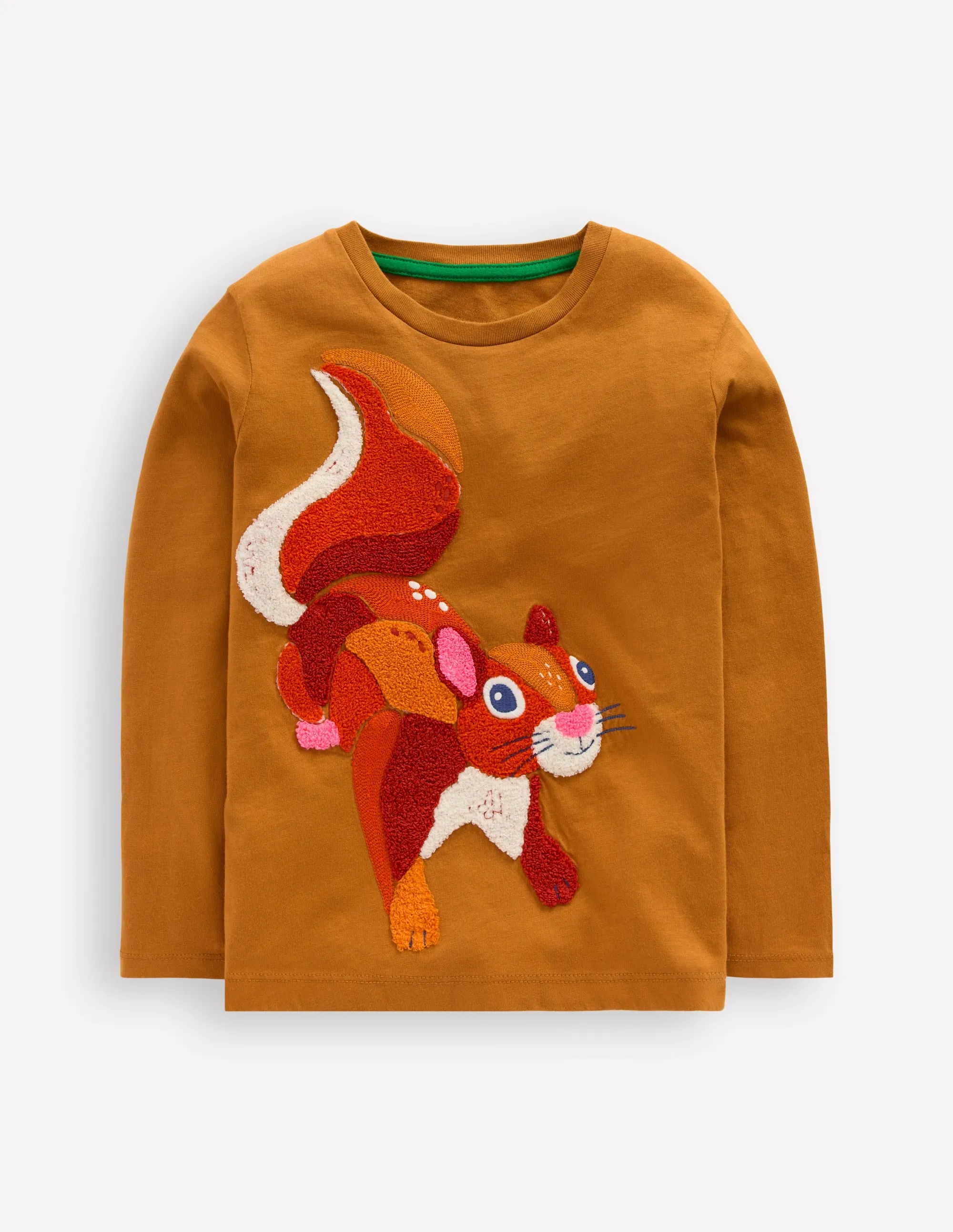 UVProtectionCoating Long Sleeve Boucl T-shirt-Toffee Brown Squirrel
