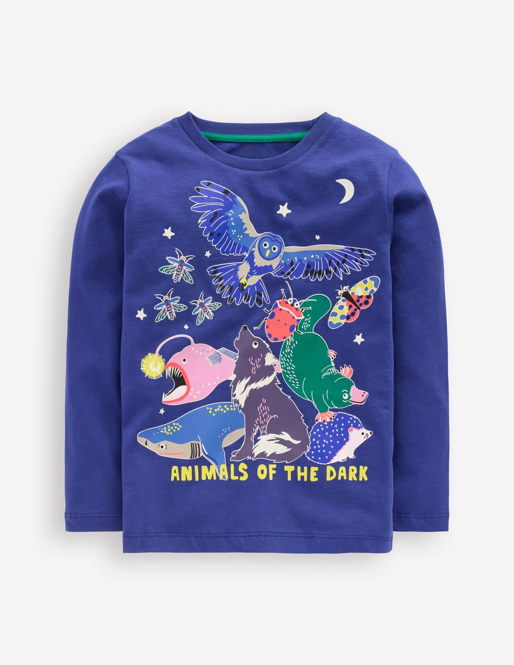 Long Sleeve Glow T-shirt-Medieval Animals of the dark High Visibility Trim AntiPillTreatment