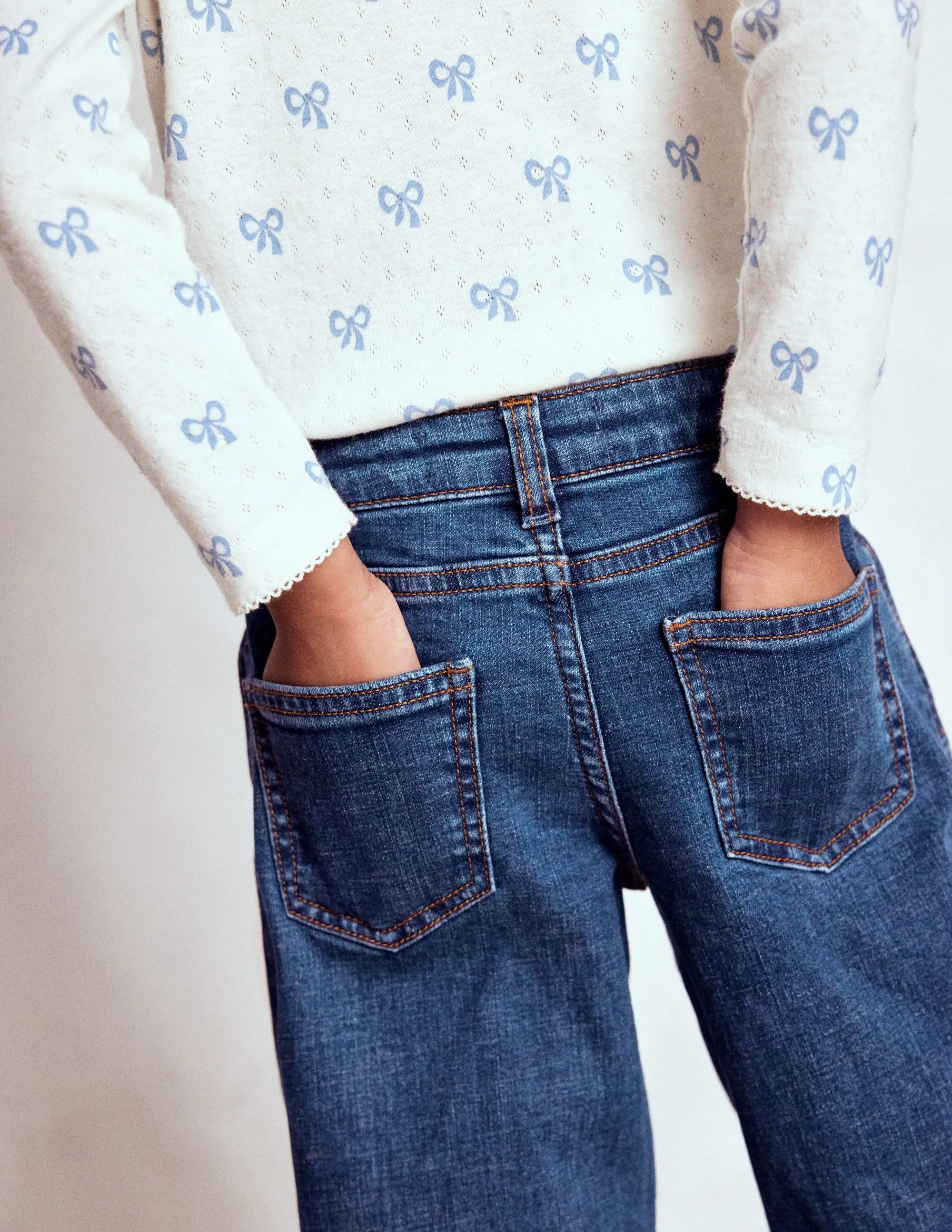 Bold Design Long Sleeve Pointelle Top-Multi Bows