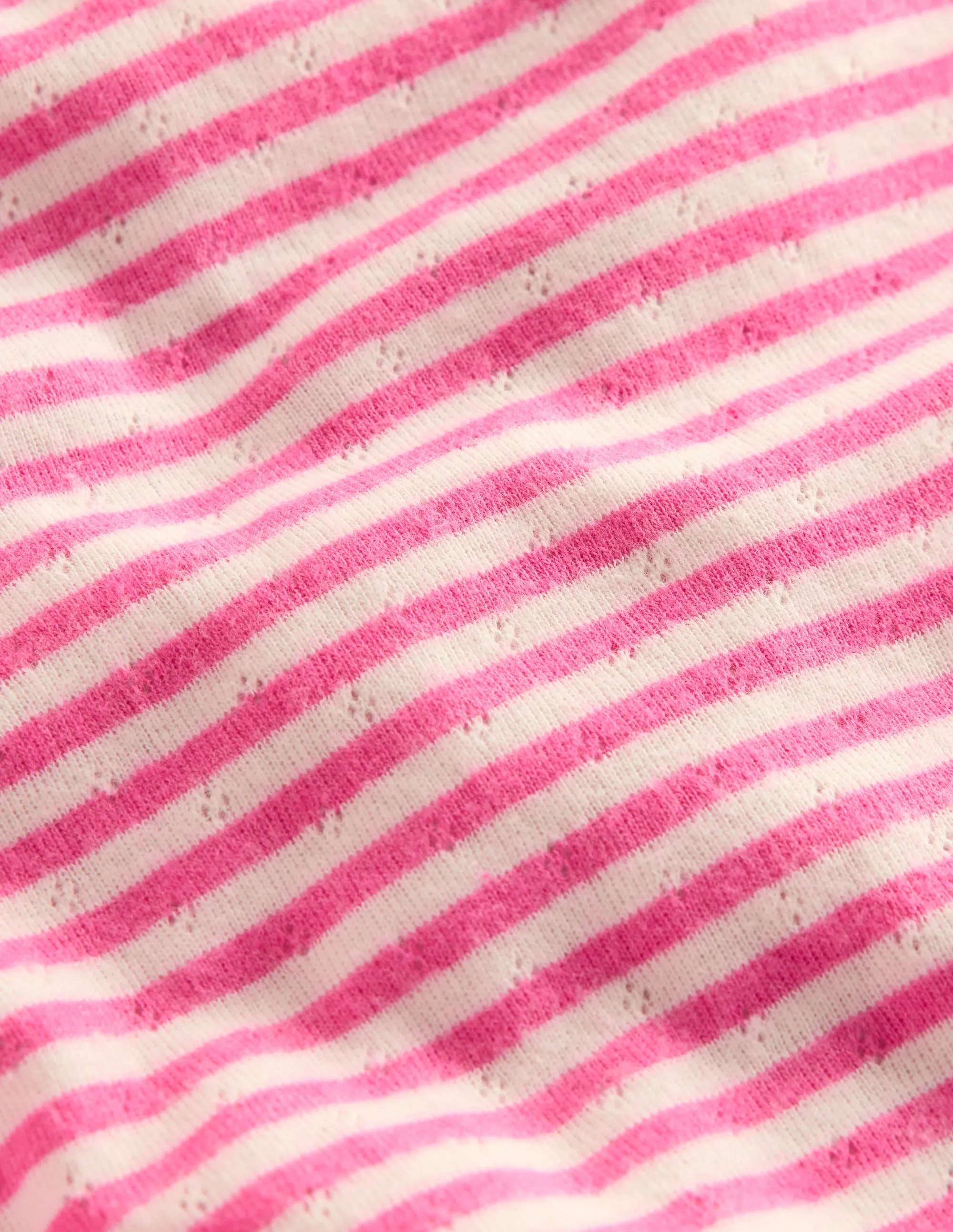 Long Sleeve Pointelle Top-Sorbet Pink Stripe sports performance Daily Outfit