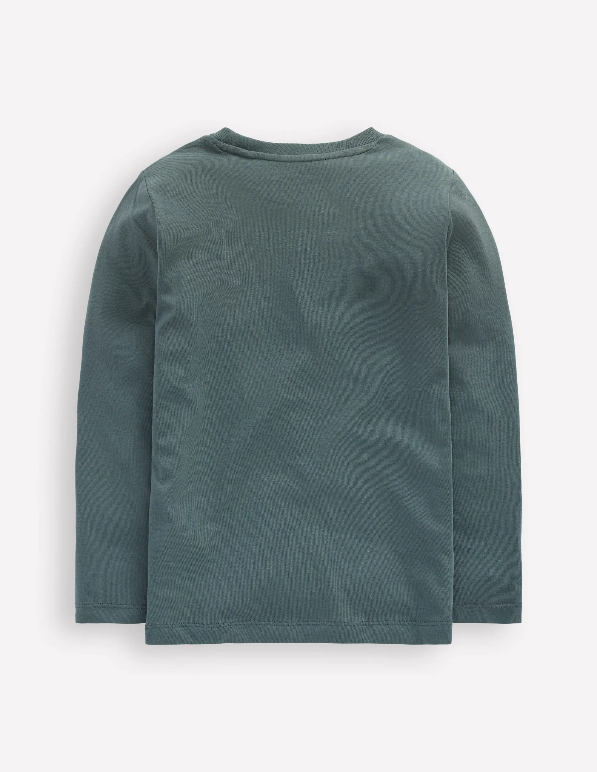 Long Sleeve Printed T-shirt-Smoke Woodland Friends CrossGrain Fabric Placket Detailing