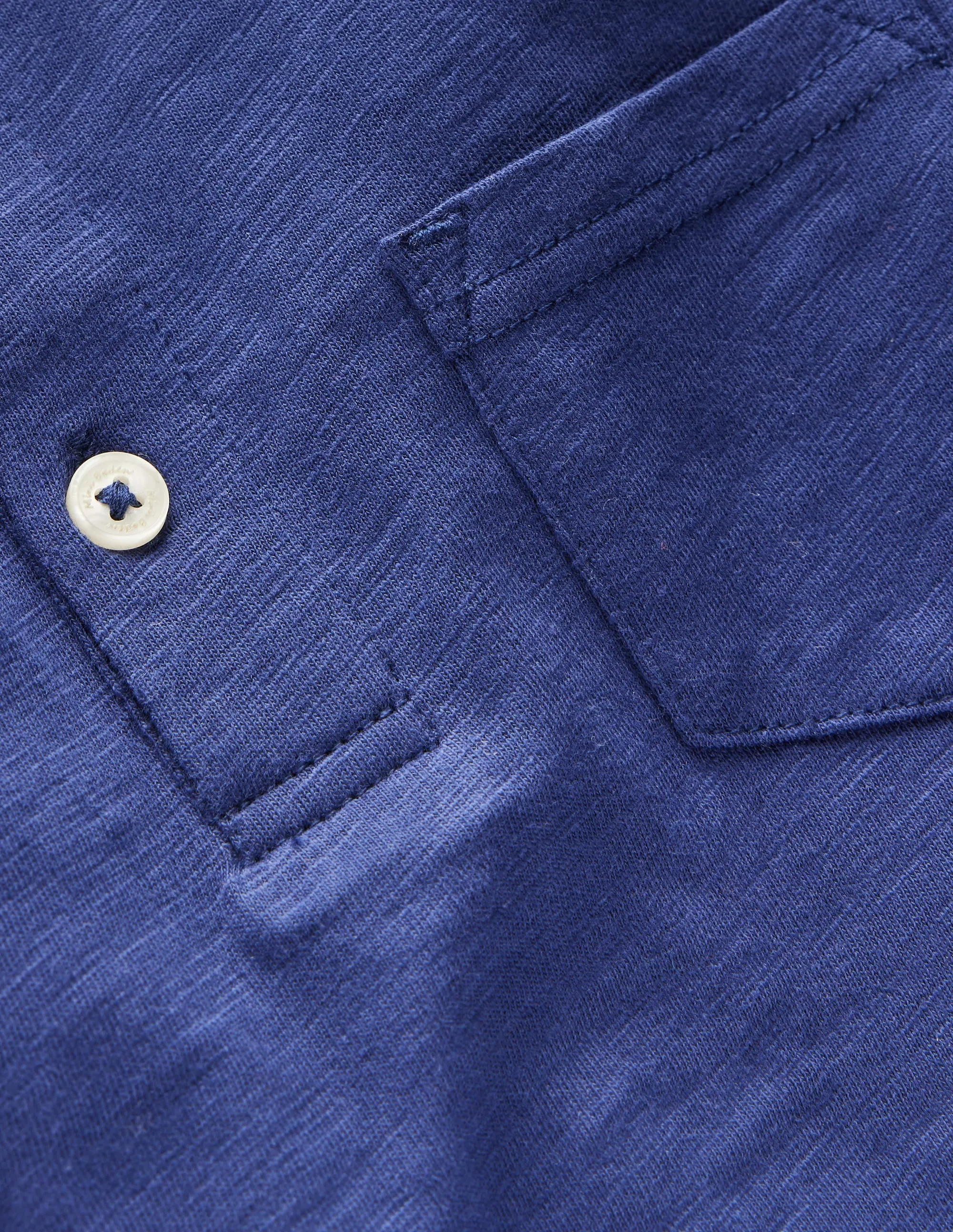 Long Sleeve Slub Polo-College Navy EcoFriendlyBlend