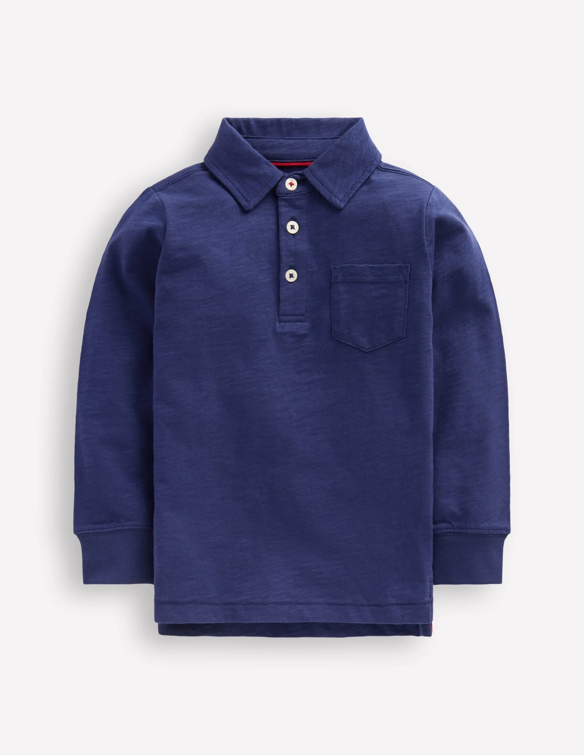 Knit Fabric Technology Long Sleeve Slub Polo-College Navy