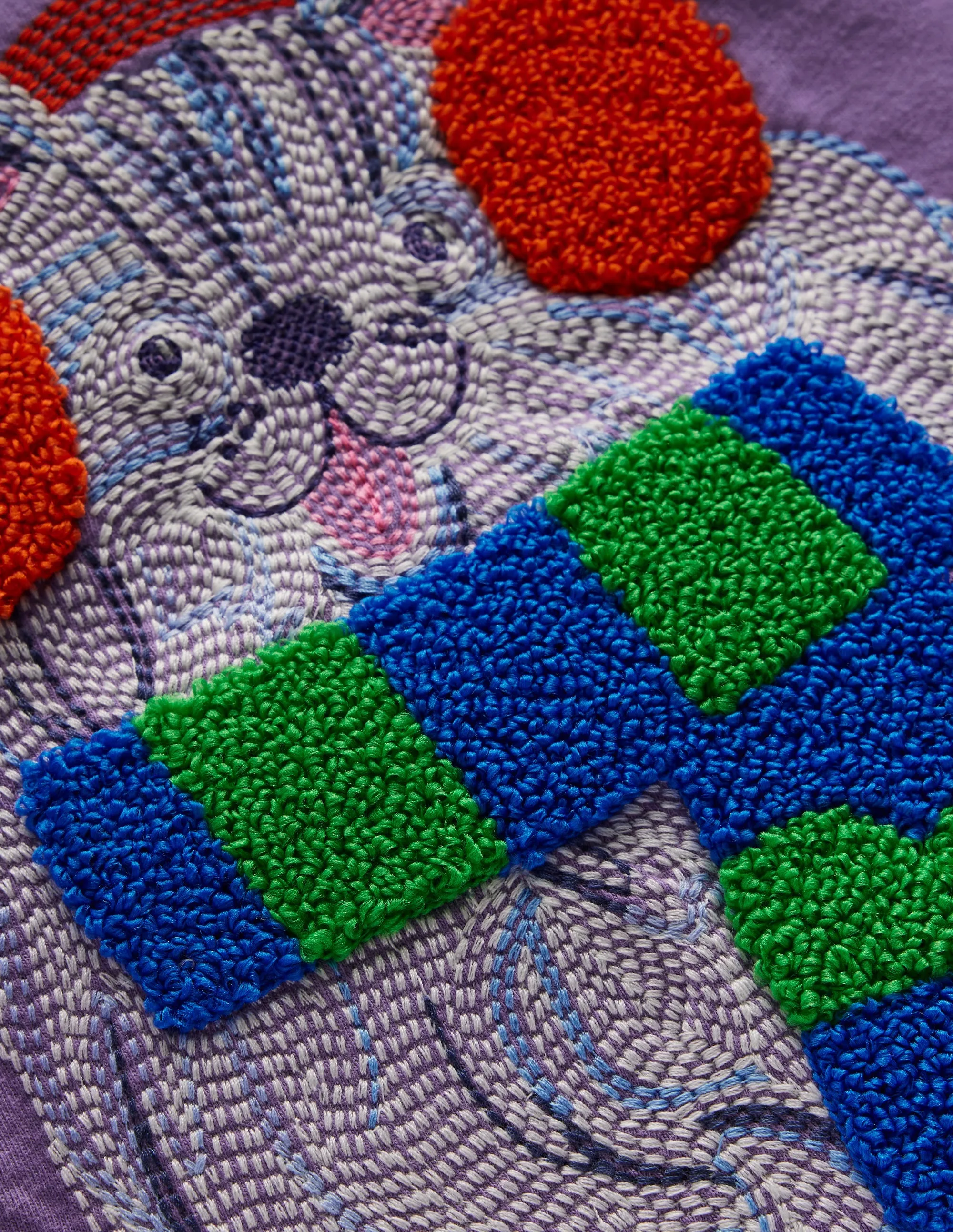 Daily Fashion Weekend Smart Look Long Sleeve Superstitch Tee-Aster Purple Dog