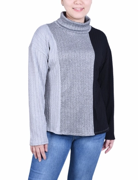 Long Sleeve Colorblocked Top All Day Comfort UltraSoftInterior