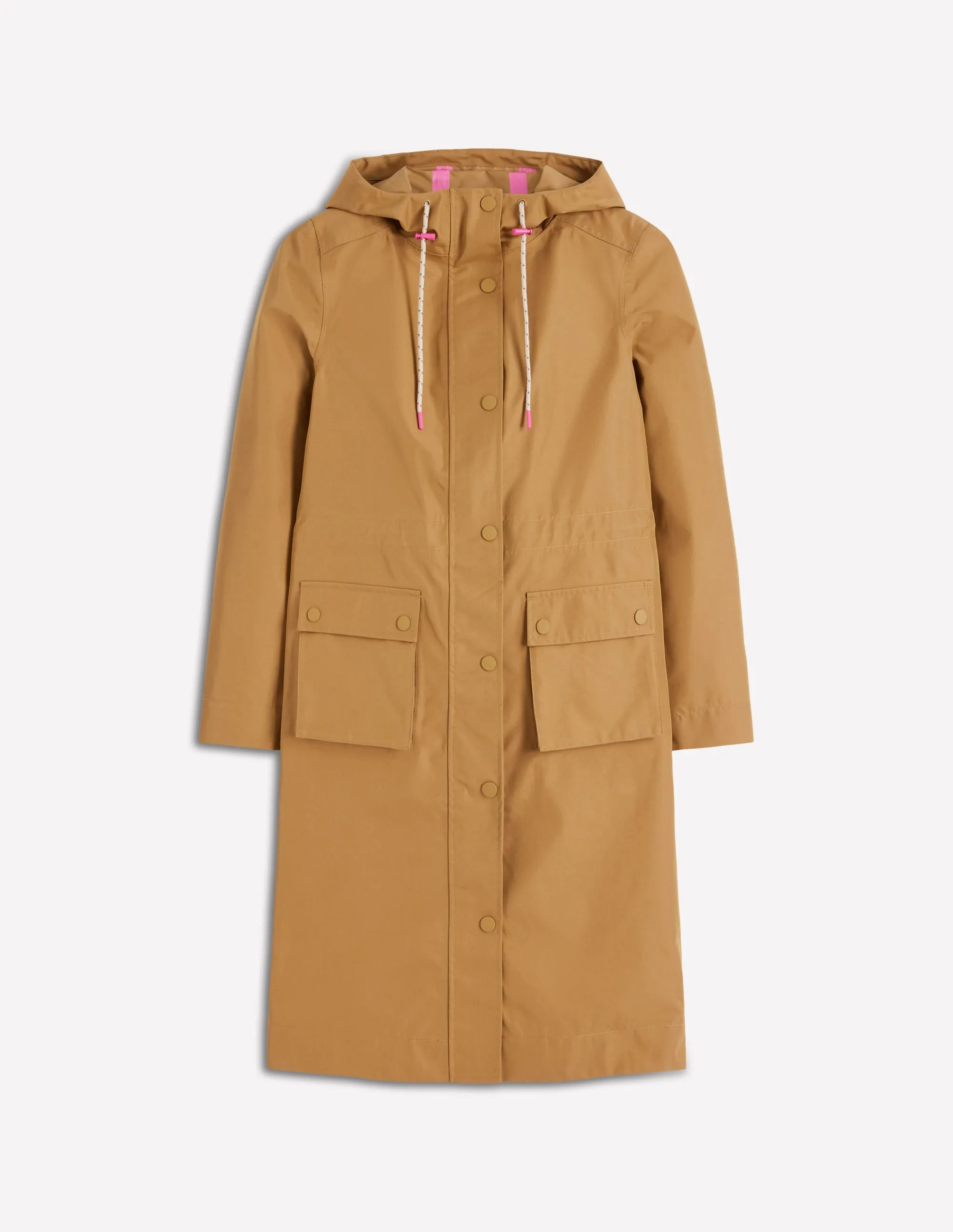 Longline Rain Mac-Hazelnut Brown Soft Interior Brushing All Season Compatibility