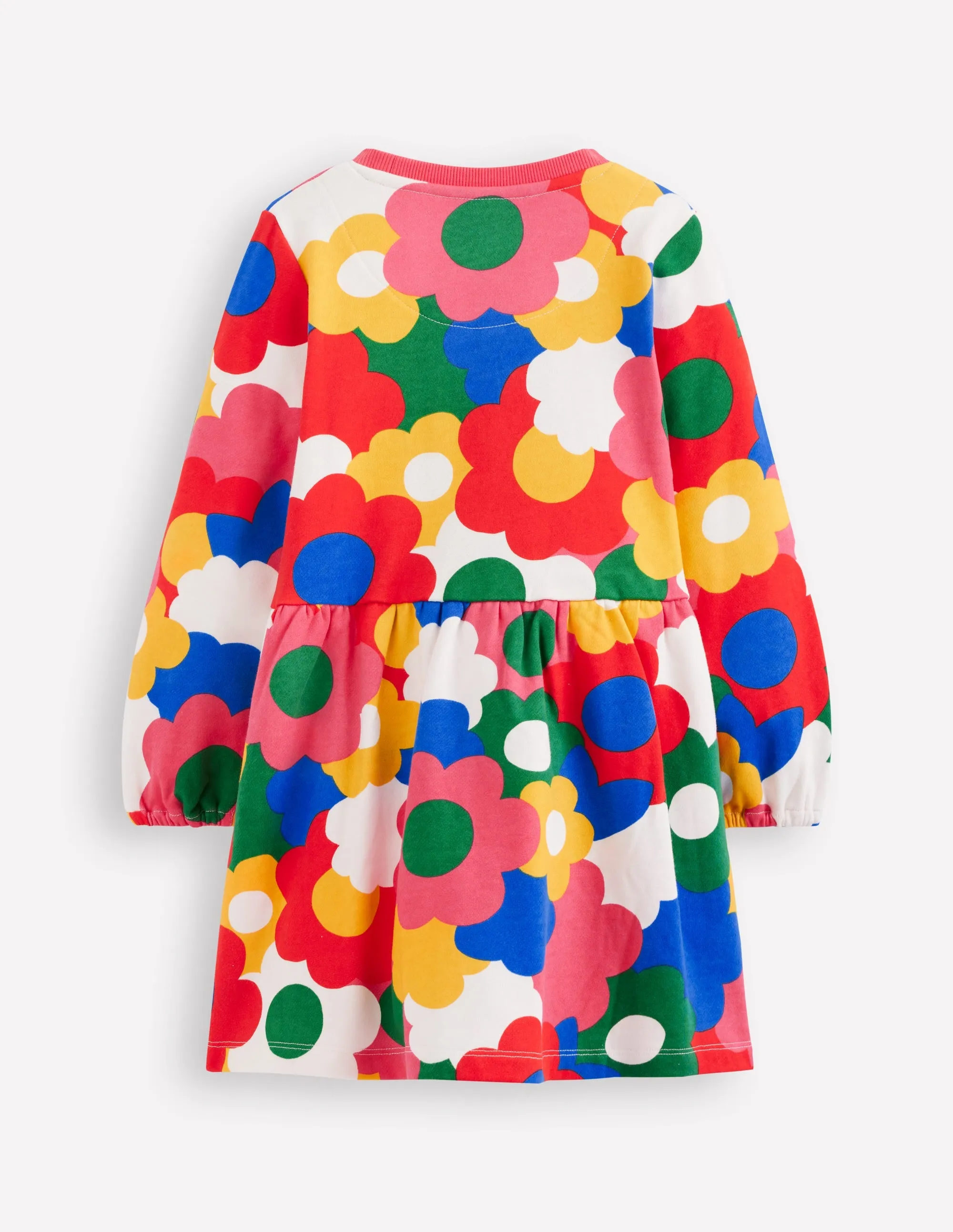 Clean Finish Subtle Stitch Loopback Sweat Dress-Multi Rainbow Flower