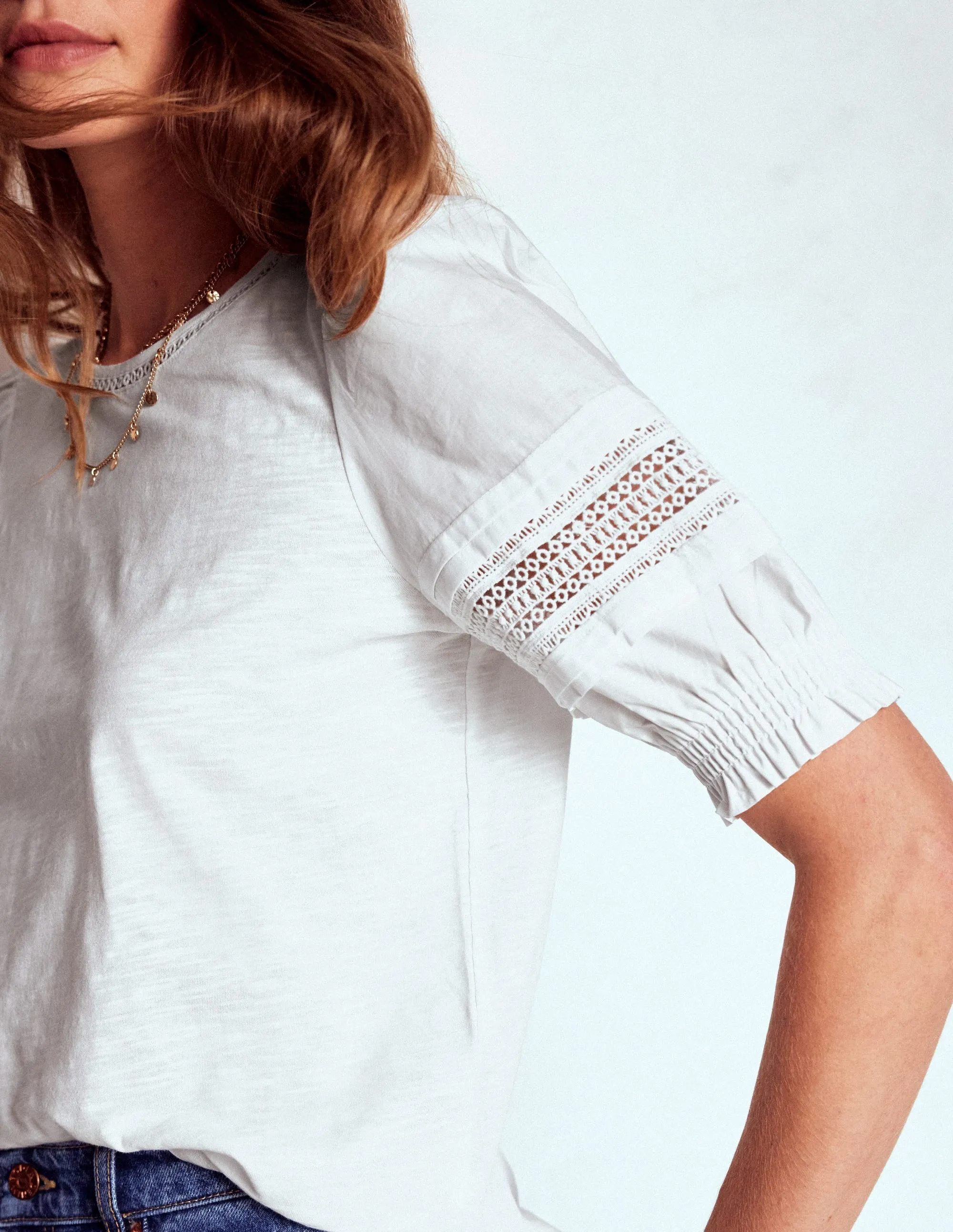SustainableBlend Lottie Puff Sleeve Top-White