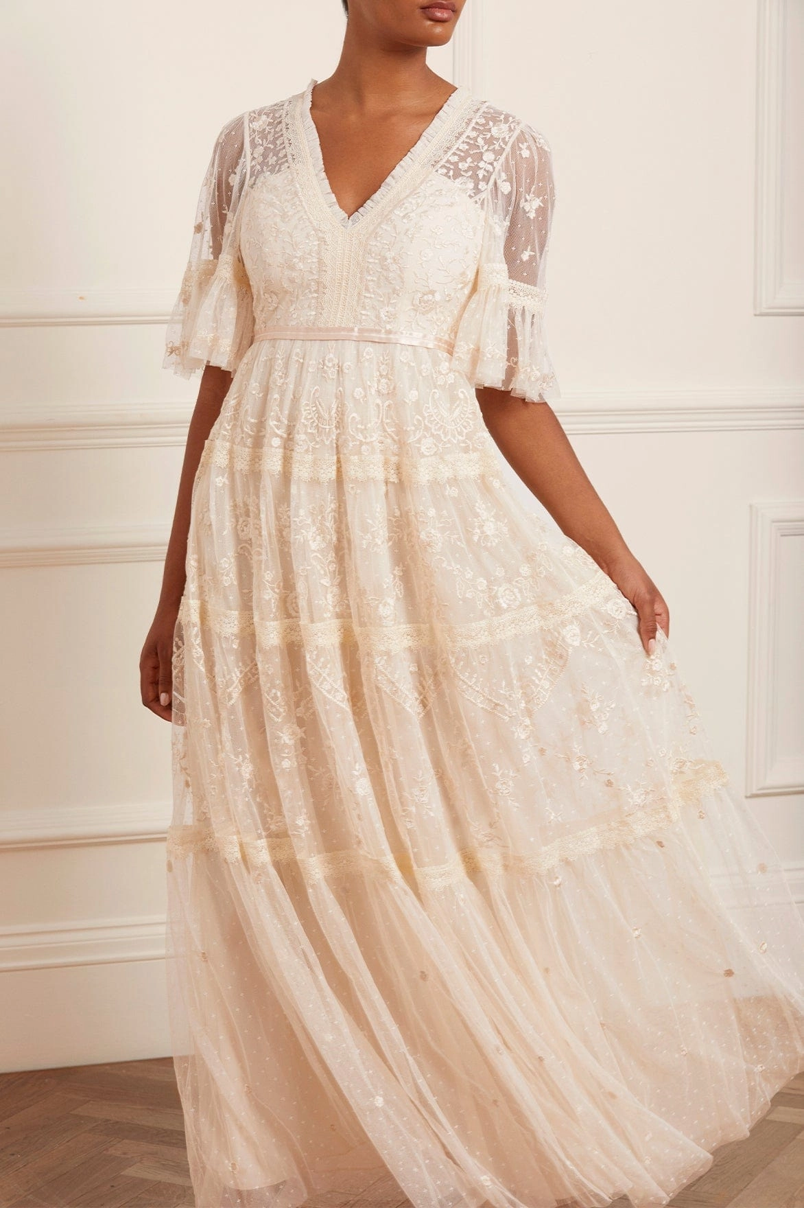 Lottie Lace Gown Silky Silhouette
