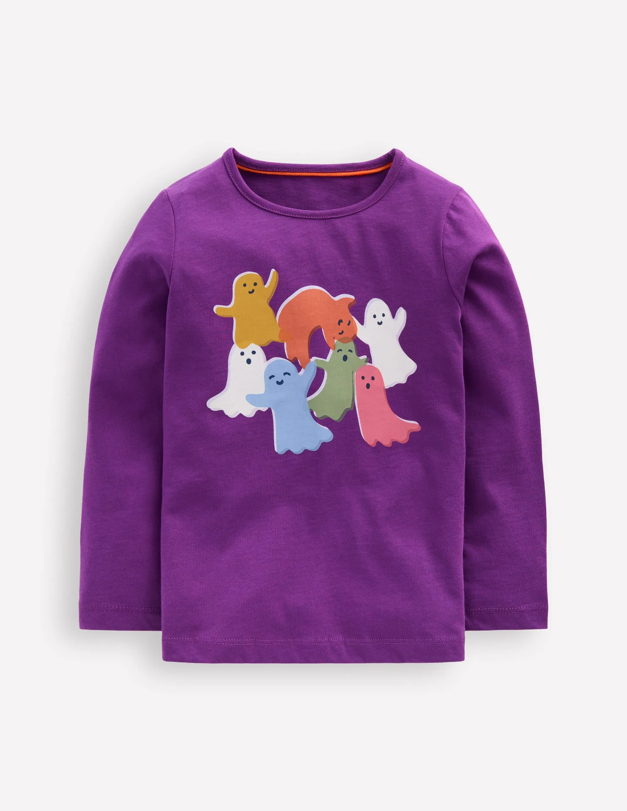 Midweight Knit Long Sleeve Riso T-Shirt-Viola Purple Ghosts