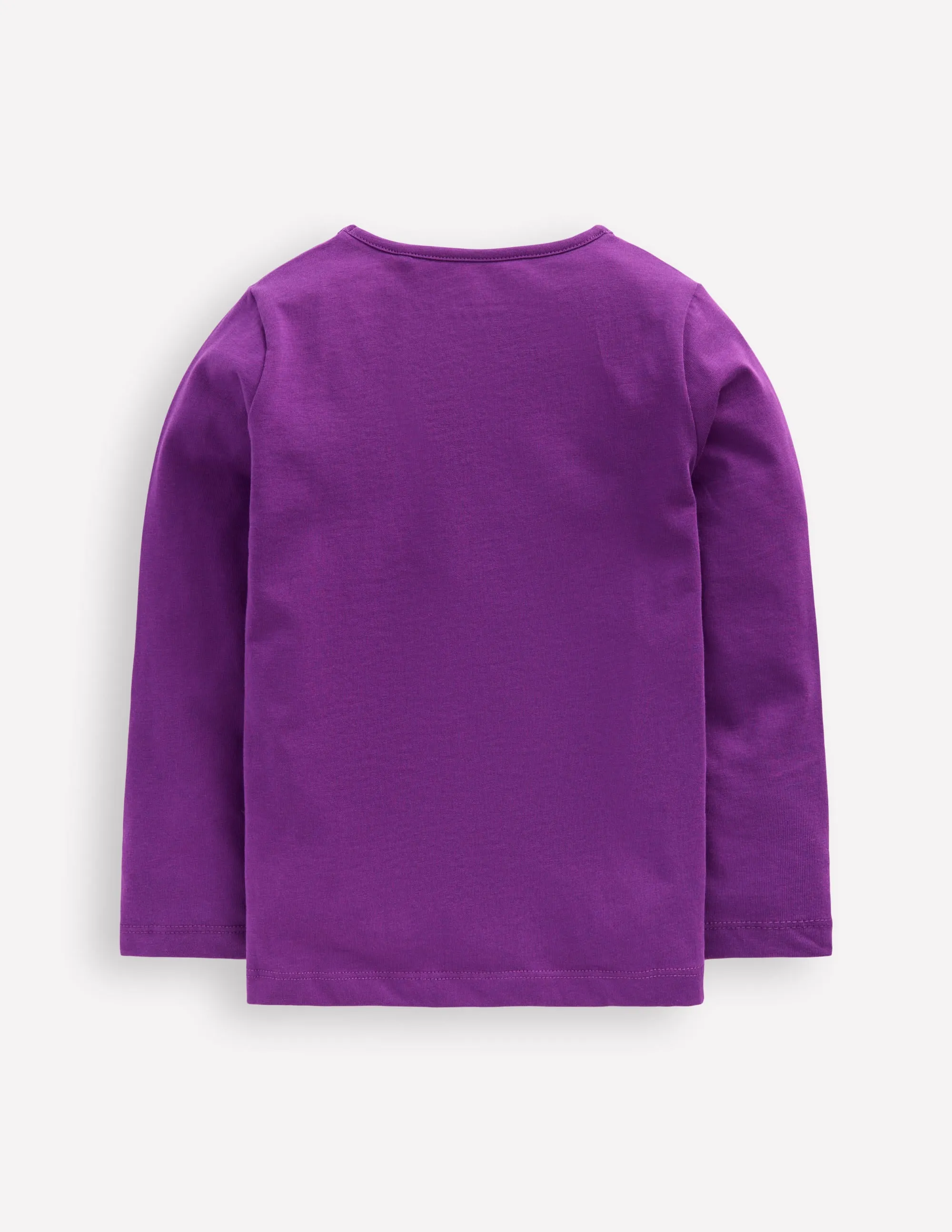 Fashion and Comfort Tagless Neckline Long Sleeve Riso T-Shirt-Viola Purple Ghosts