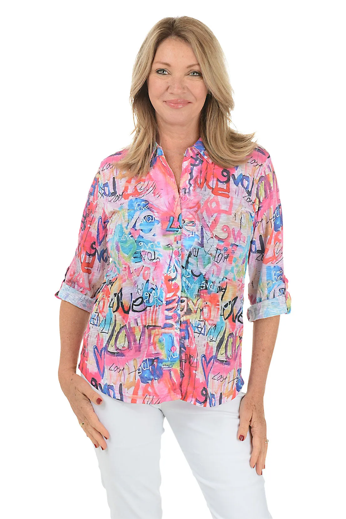 AntiPill Finish MoistureManagementSystem Love Roll-Tab Knit Shirt